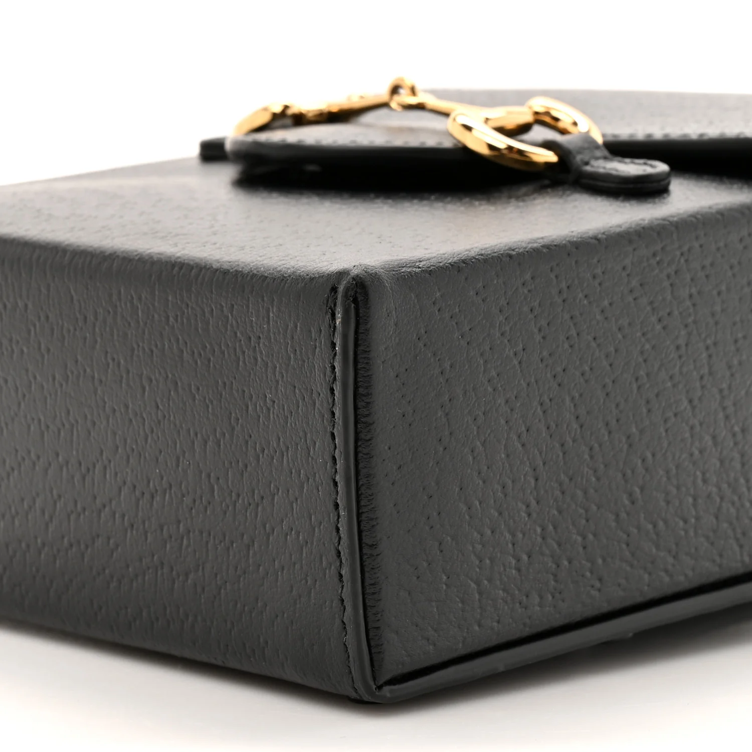 Dollar Calfskin Vertical Horsebit 1955 Crossbody Bag Black - Image 9