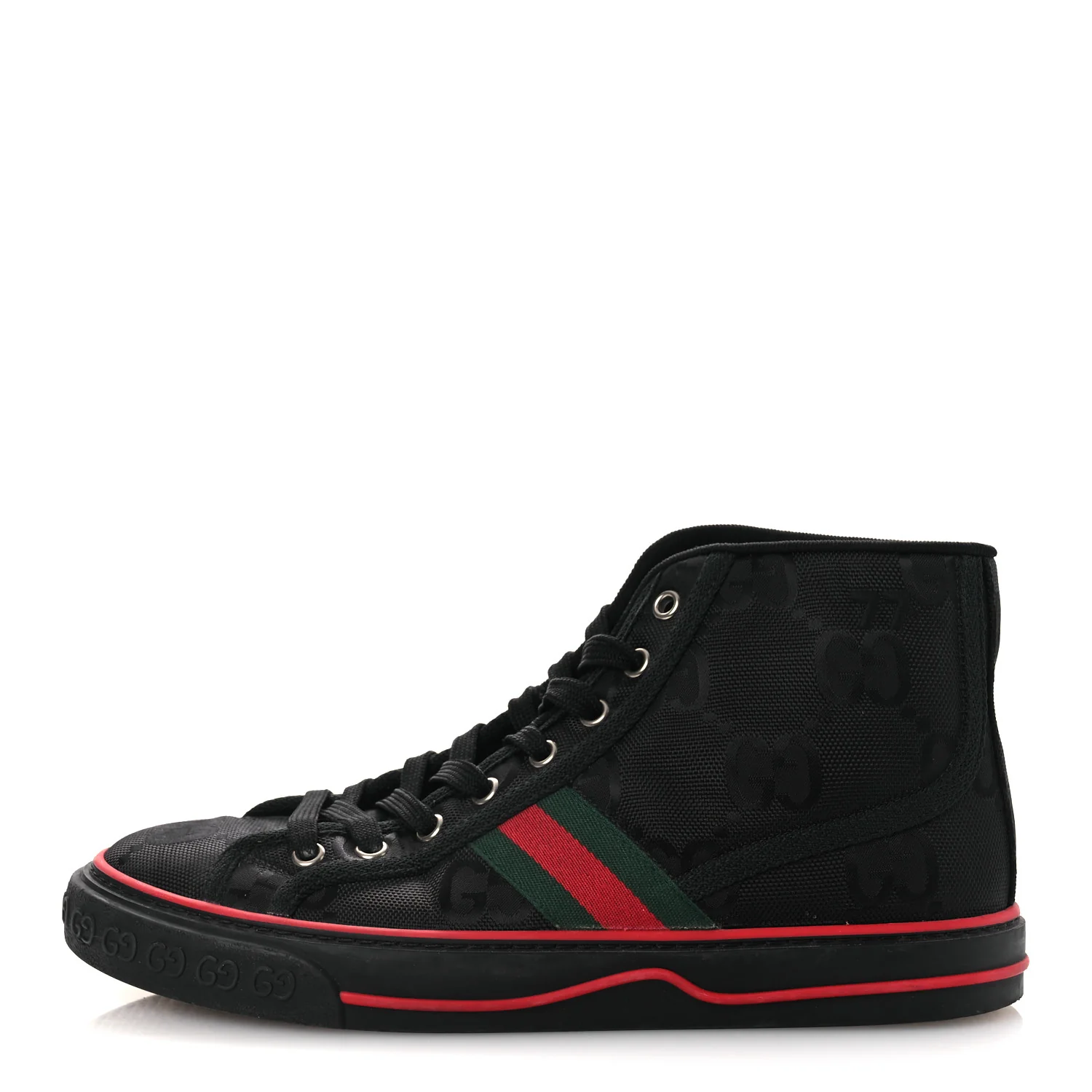 Econyl Nylon Web Monogram Off The Grid Womens 1977 Tennis High Top Sneakers 39 Black