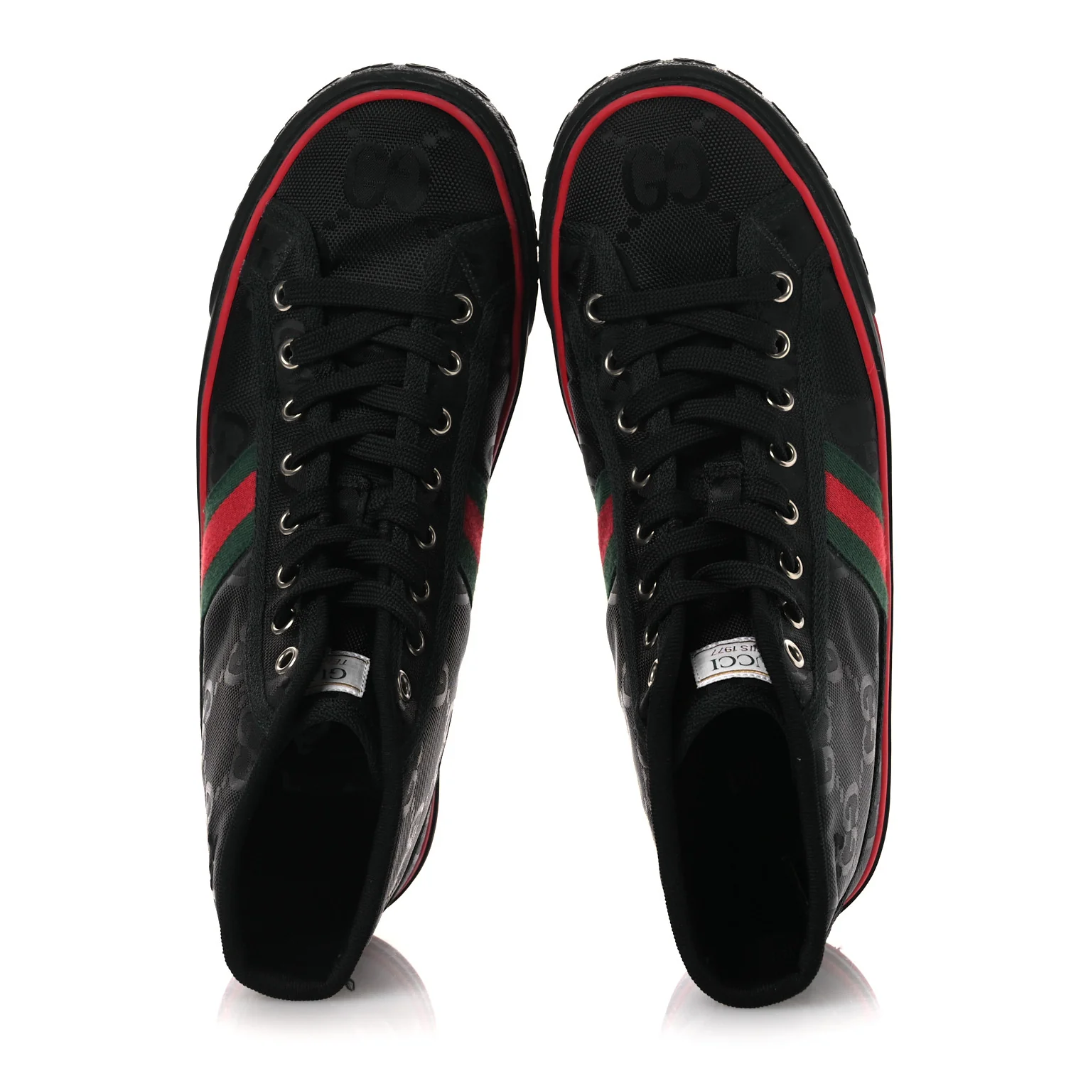 Econyl Nylon Web Monogram Off The Grid Womens 1977 Tennis High Top Sneakers 39 Black - Image 2