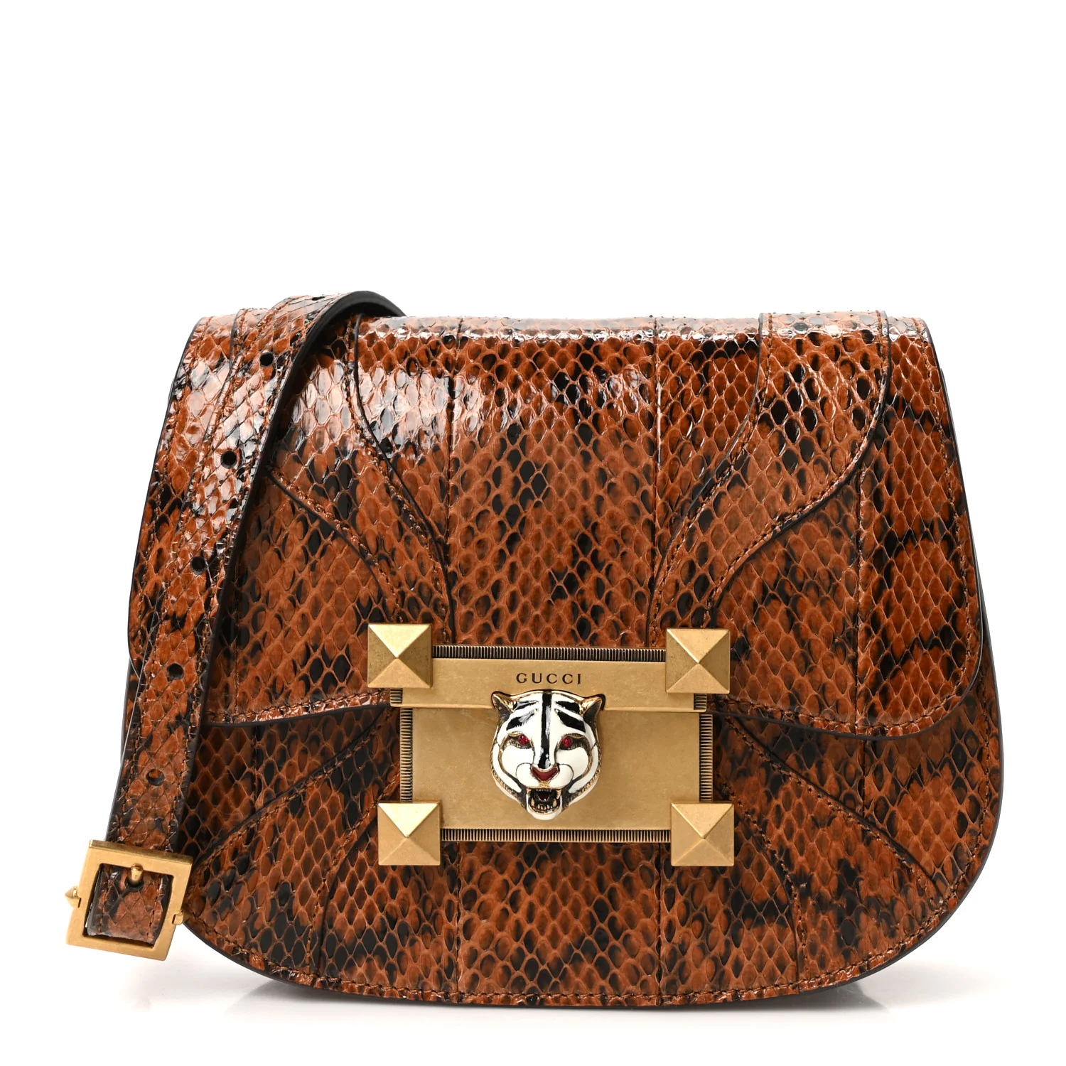 Elaphe Radiata Crystal Small Osiride Shoulder Bag Bright Cuir Ruby