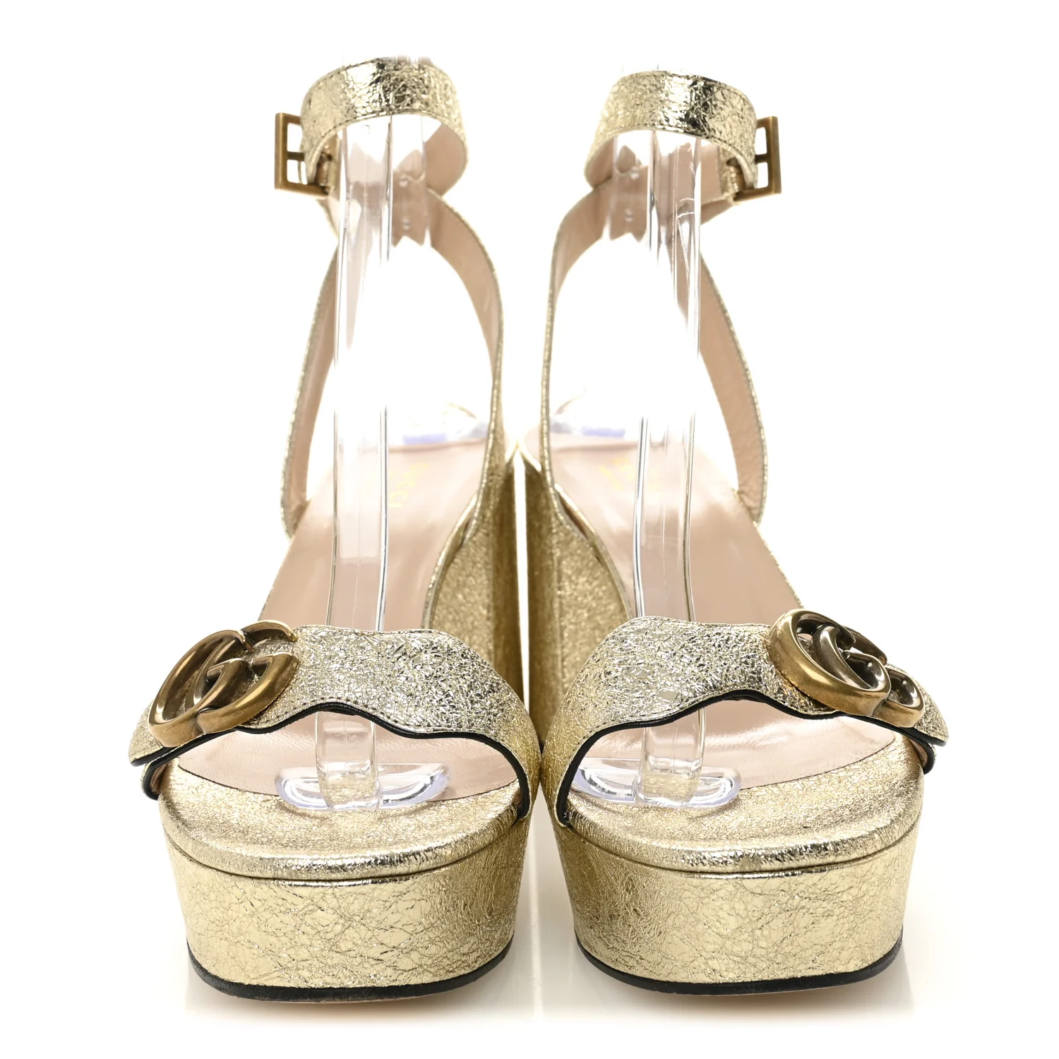Galassia GG Marmont Ankle Wrap 90mm Sandals 39 Platino - Image 2