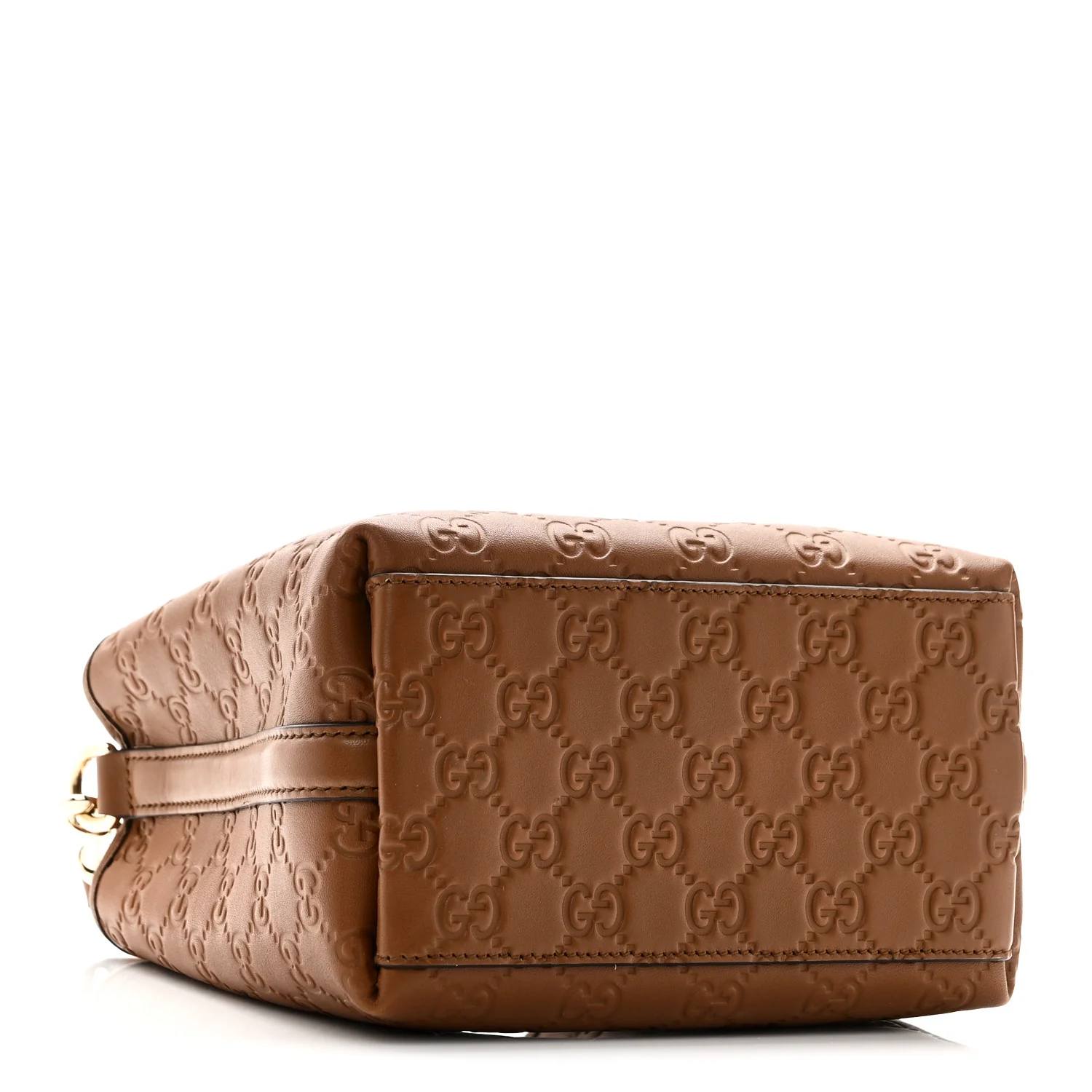 GG Calfskin Embossed Emblem Small Bucket Bag Brown - Image 4