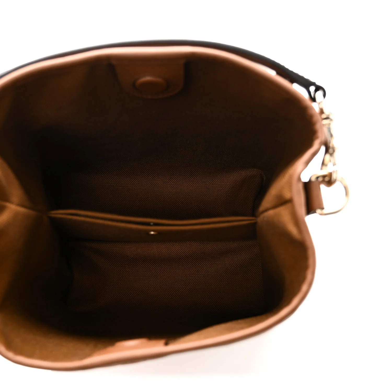 GG Calfskin Embossed Emblem Small Bucket Bag Brown - Image 5