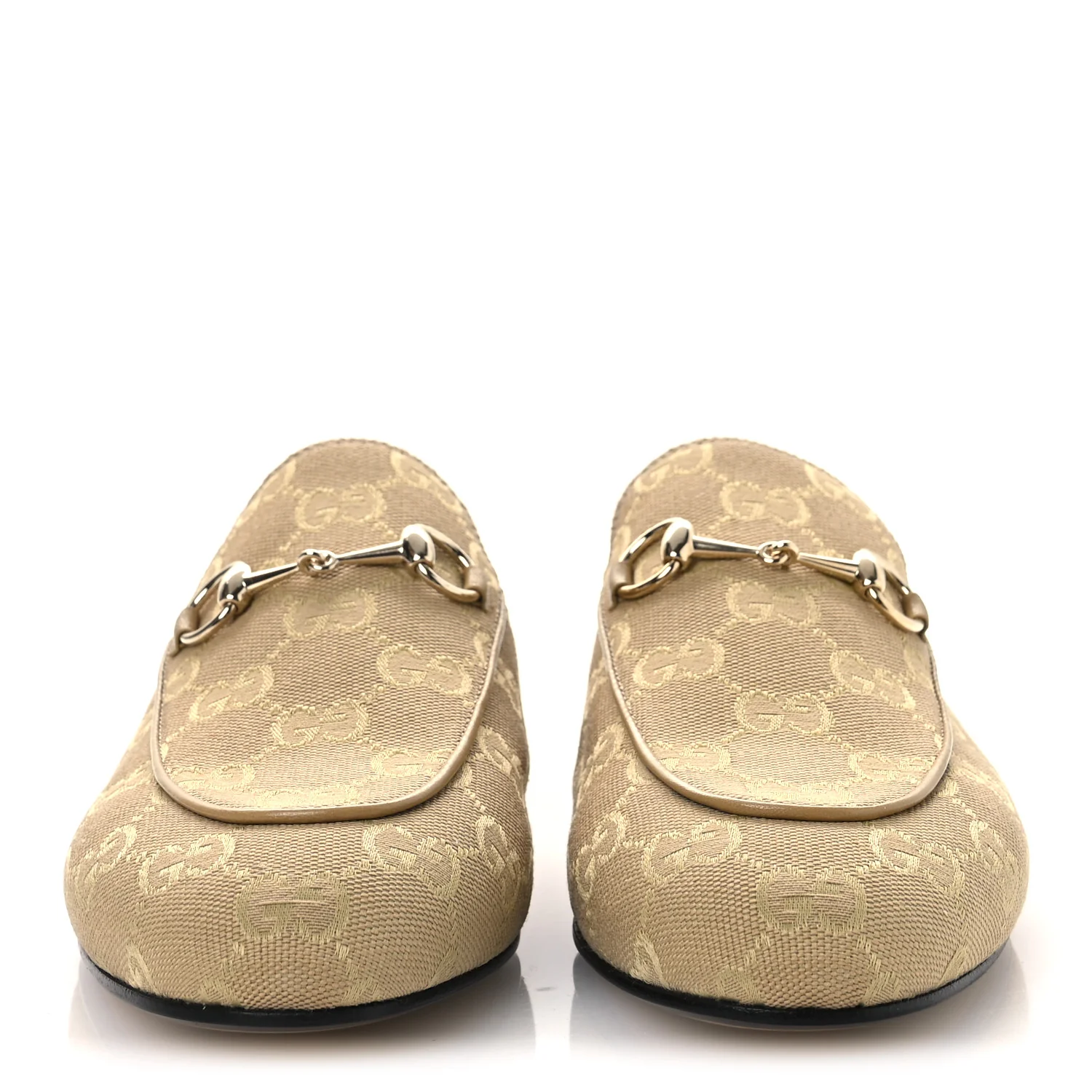 GG Monogram Canvas Womens Princetown Slippers 38 Ebony Beige - Image 3