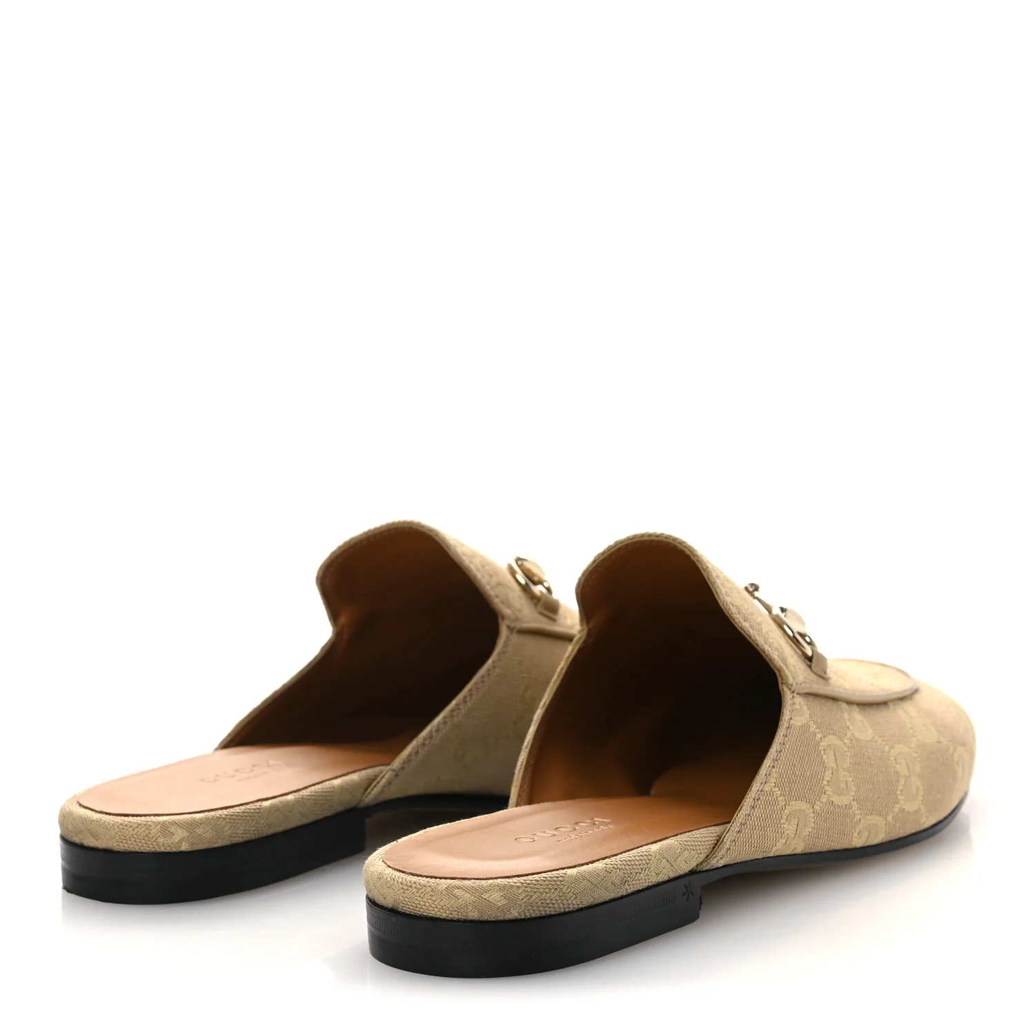 GG Monogram Canvas Womens Princetown Slippers 38 Ebony Beige - Image 5