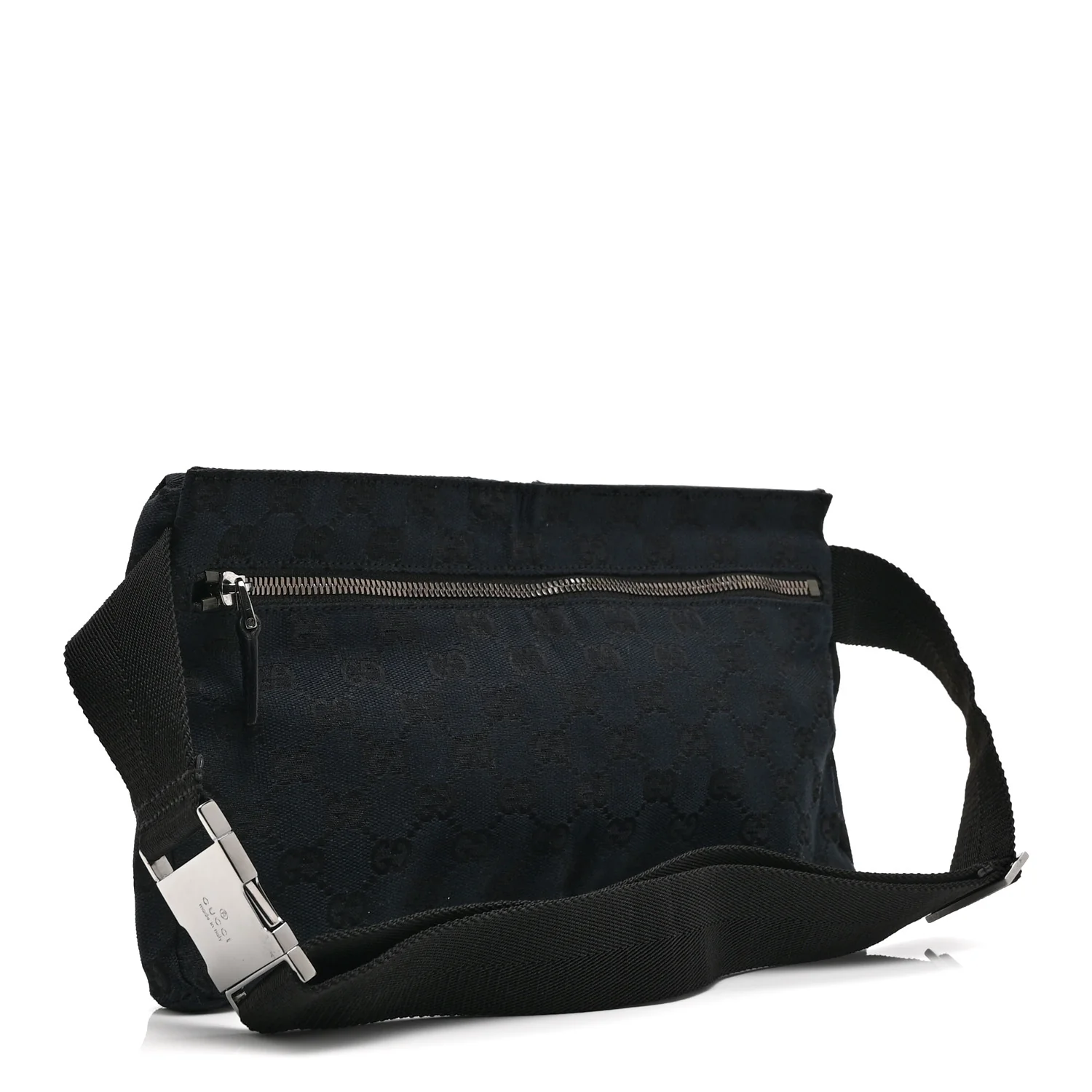 GG Monogram Double Pocket Belt Bag Black - Image 3
