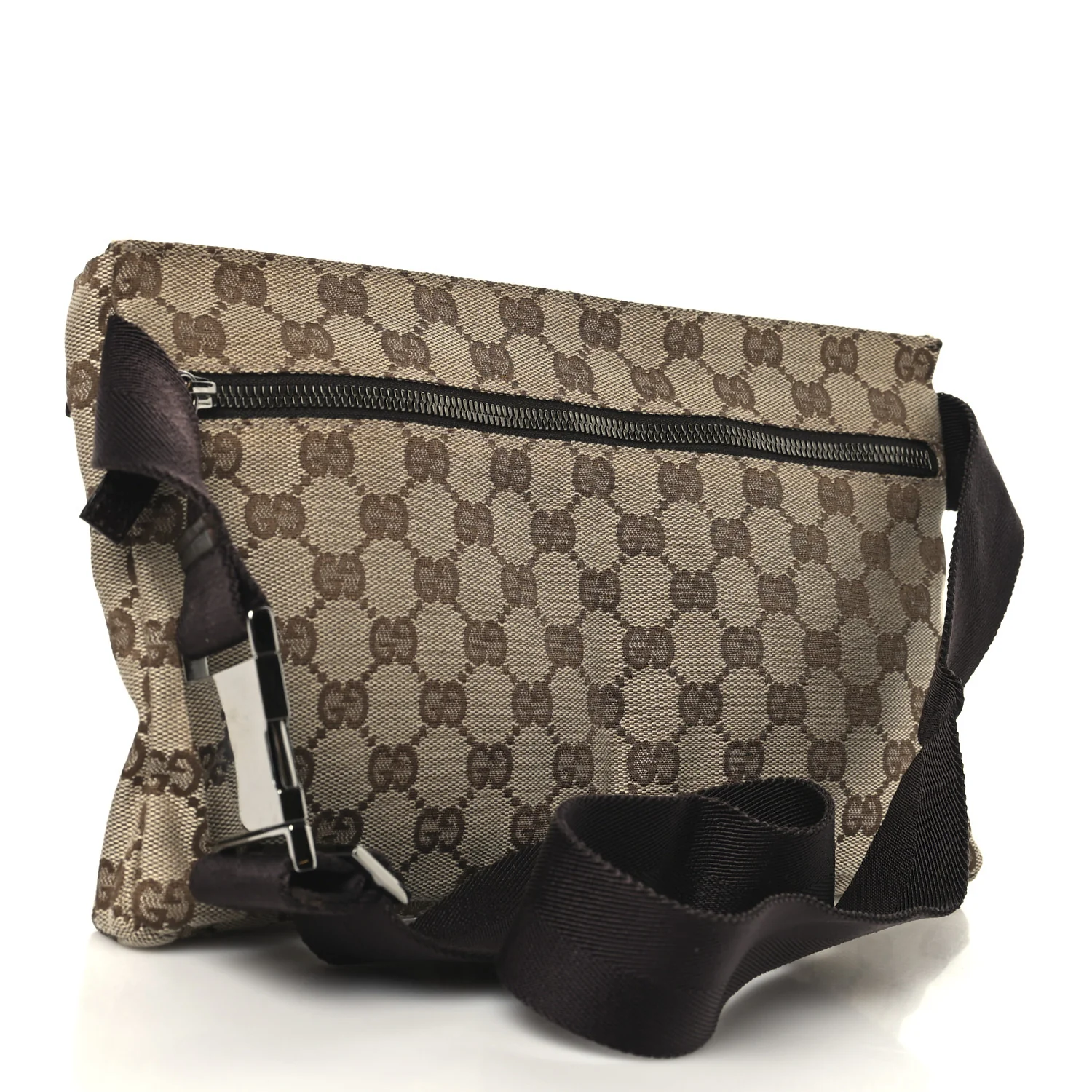 GG Monogram Double Pocket Belt Bag Dark Brown - Image 3