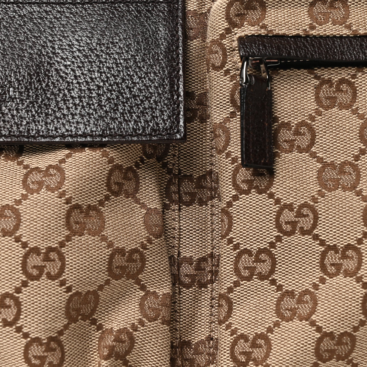 GG Monogram Double Pocket Belt Bag Dark Brown - Image 8