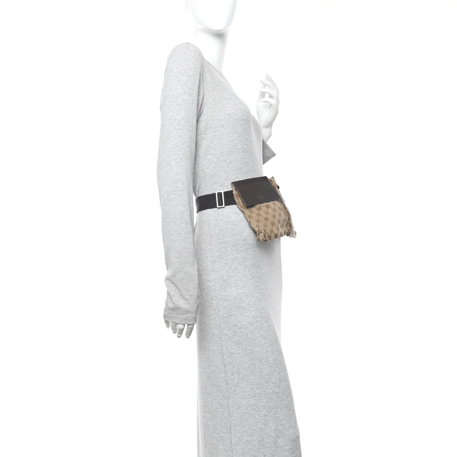GG Monogram Double Pocket Belt Bag Dark Brown - Image 2