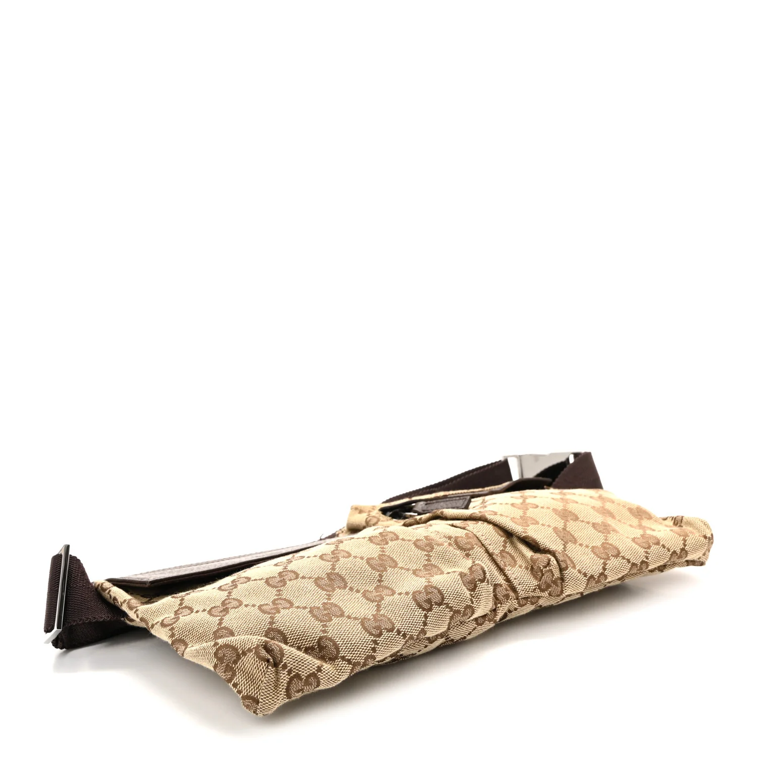 GG Monogram Double Pocket Belt Bag Dark Brown - Image 4