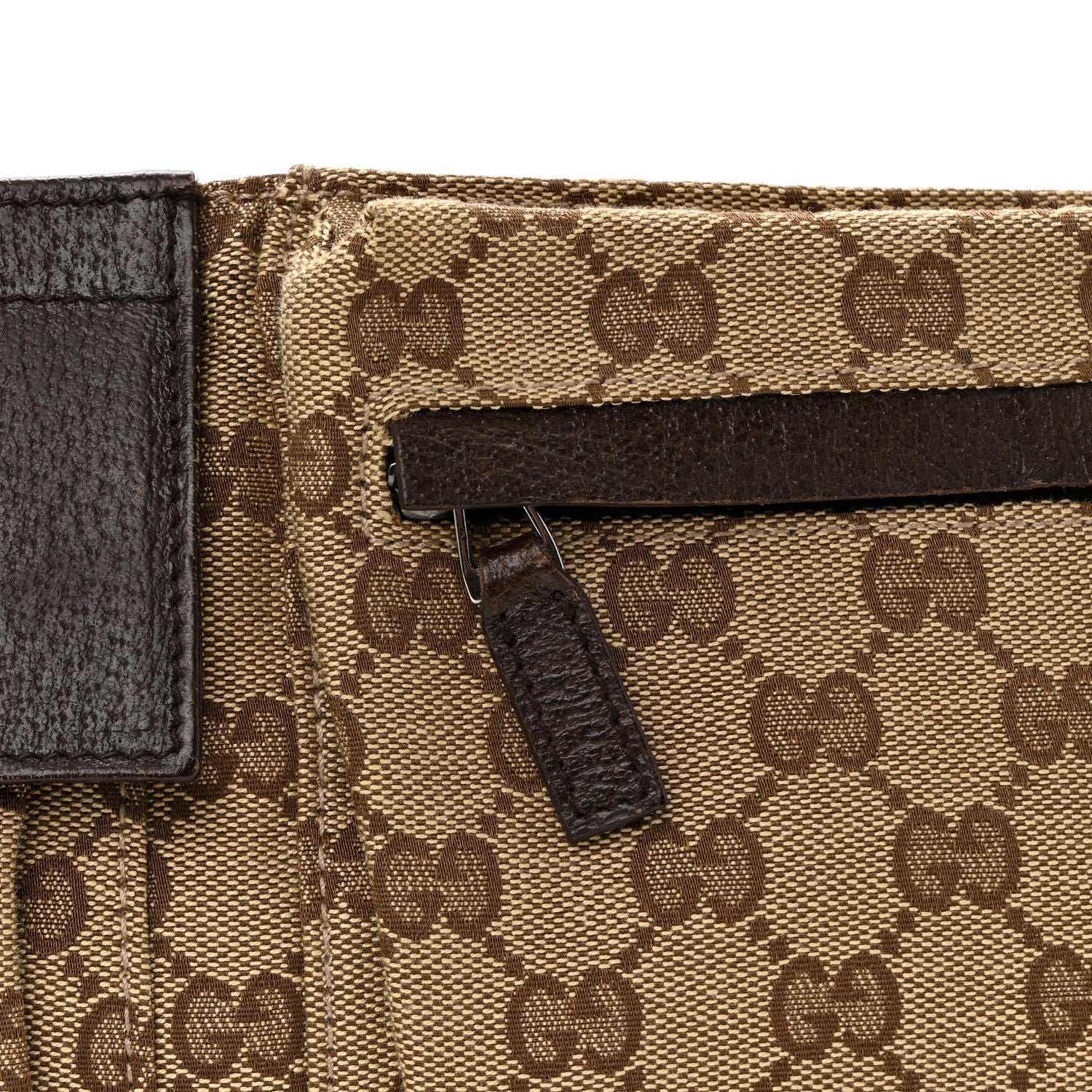 GG Monogram Double Pocket Belt Bag Dark Brown - Image 9