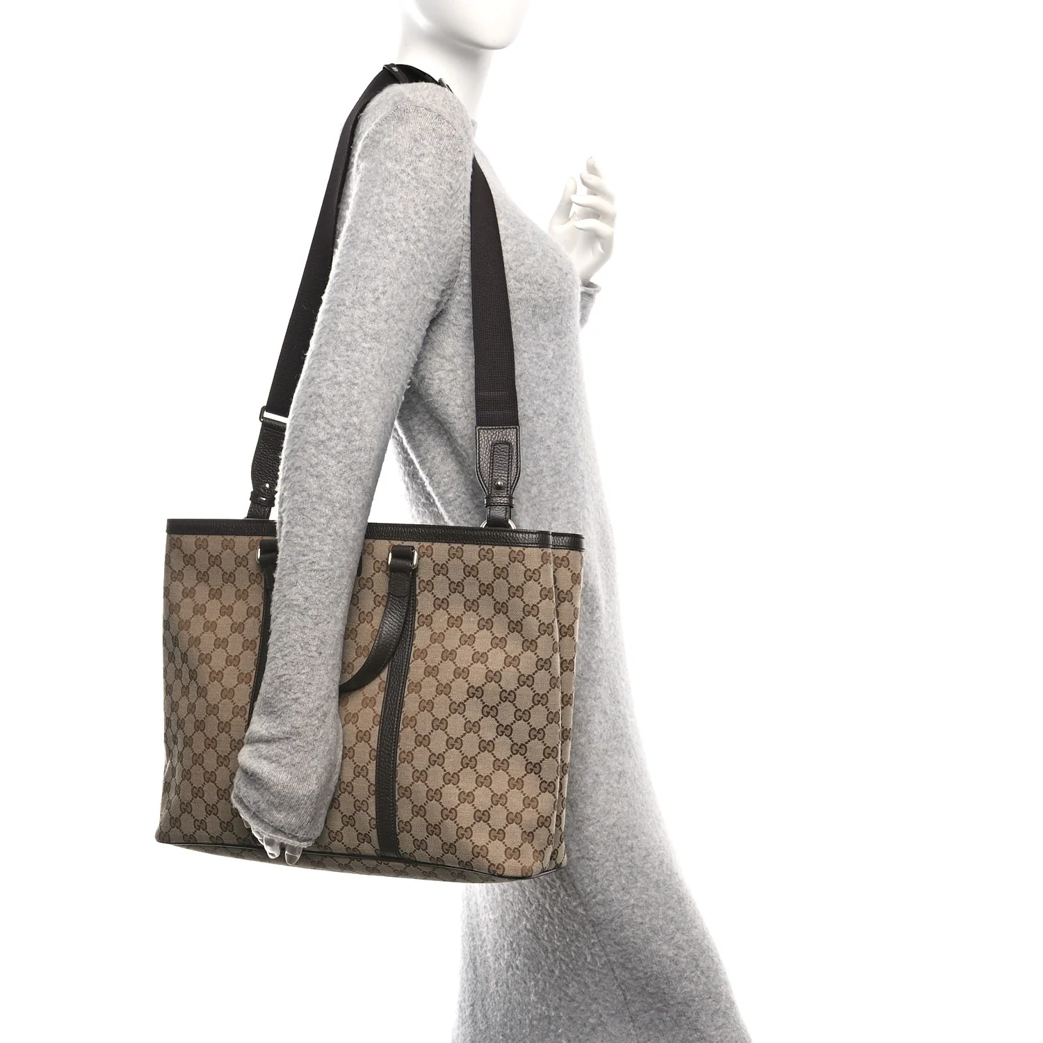 GG Monogram Large Joy Tote Bag Dark Brown - Image 2