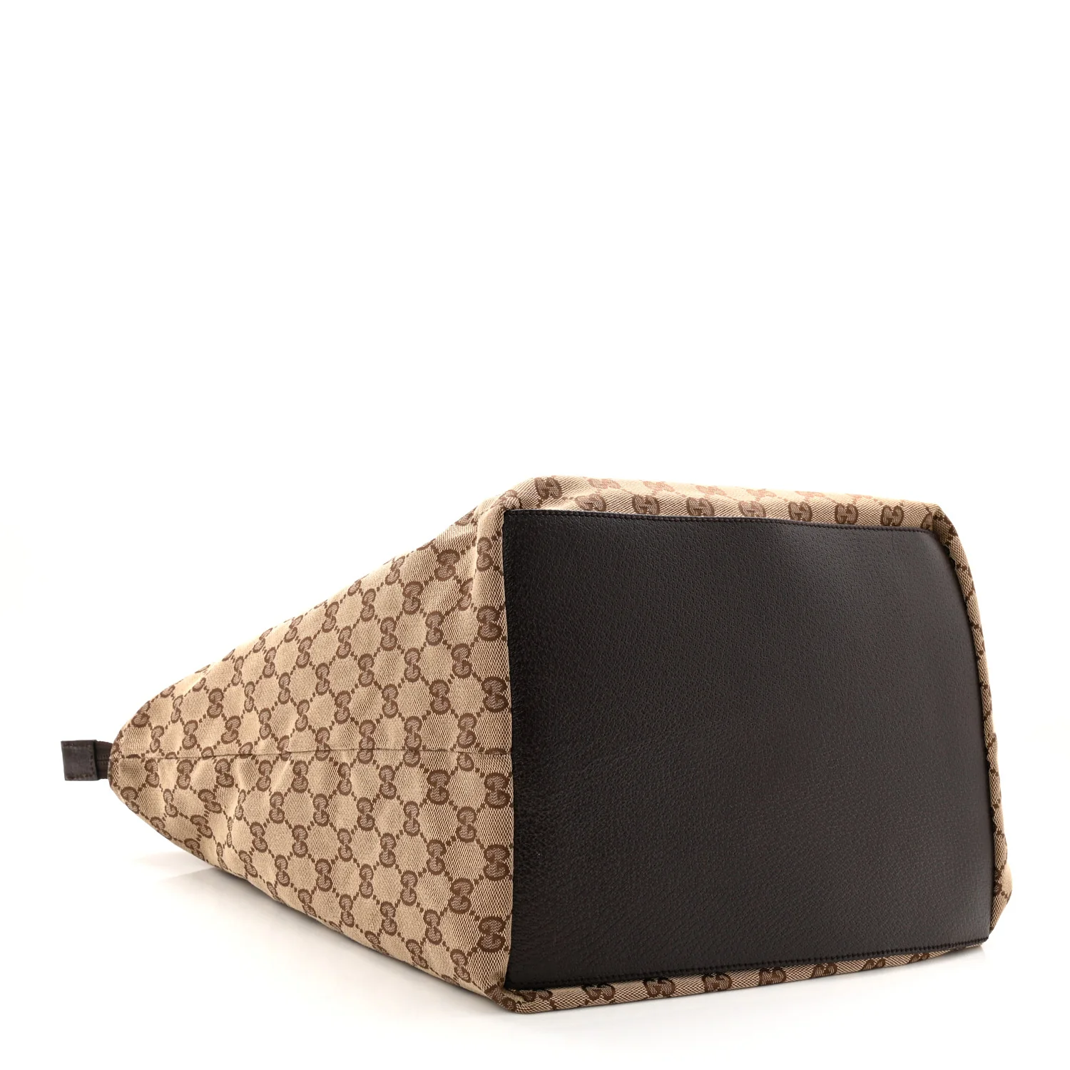 GG Monogram Large Web Handle Bucket Tote Dark Brown - Image 4