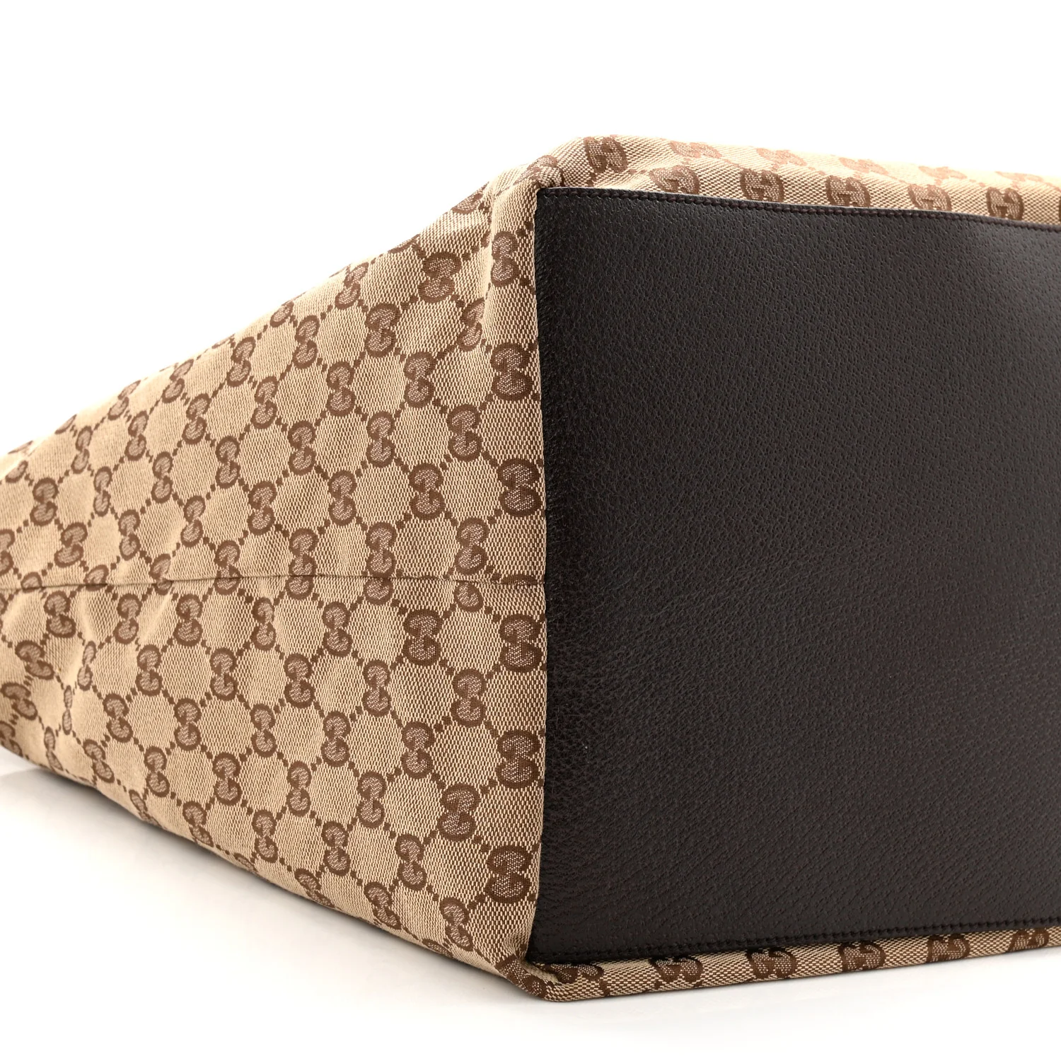 GG Monogram Large Web Handle Bucket Tote Dark Brown - Image 9