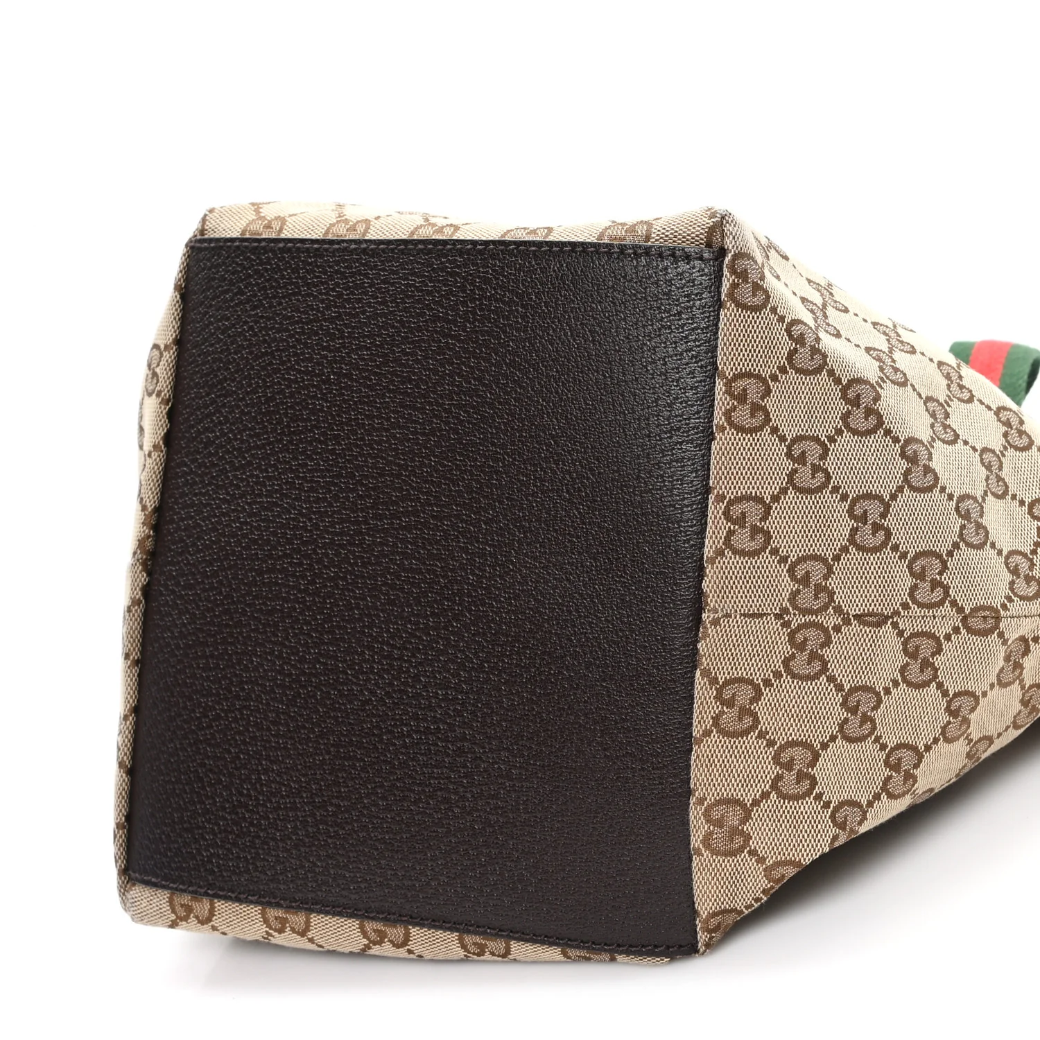 GG Monogram Medium Web Handle Bucket Tote Dark Brown - Image 10