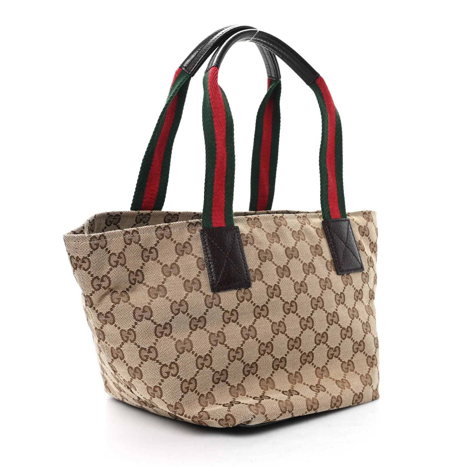 GG Monogram Medium Web Handle Bucket Tote Dark Brown - Image 2