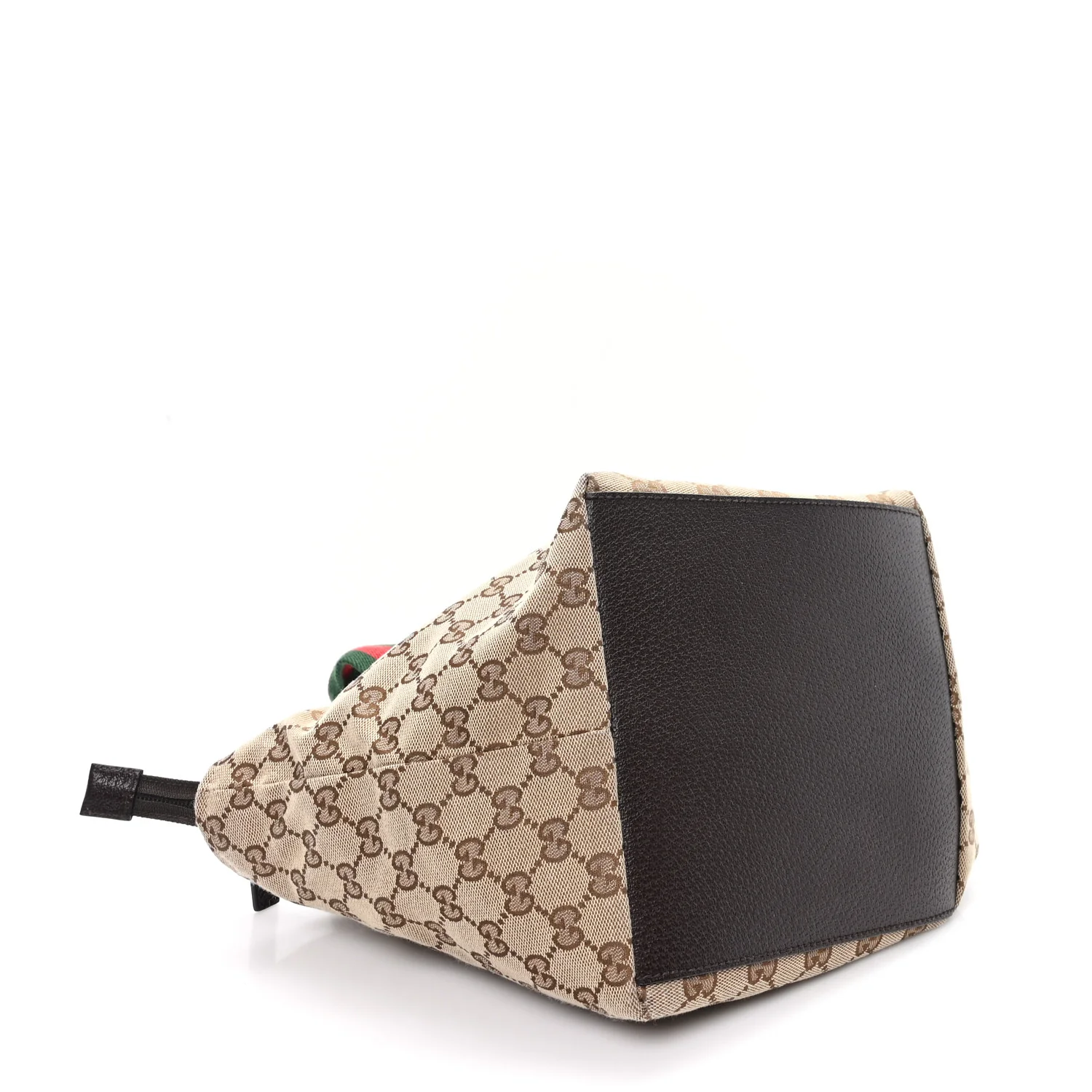 GG Monogram Medium Web Handle Bucket Tote Dark Brown - Image 4