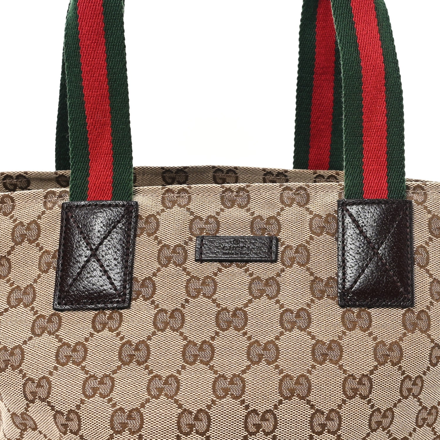GG Monogram Medium Web Handle Bucket Tote Dark Brown - Image 8