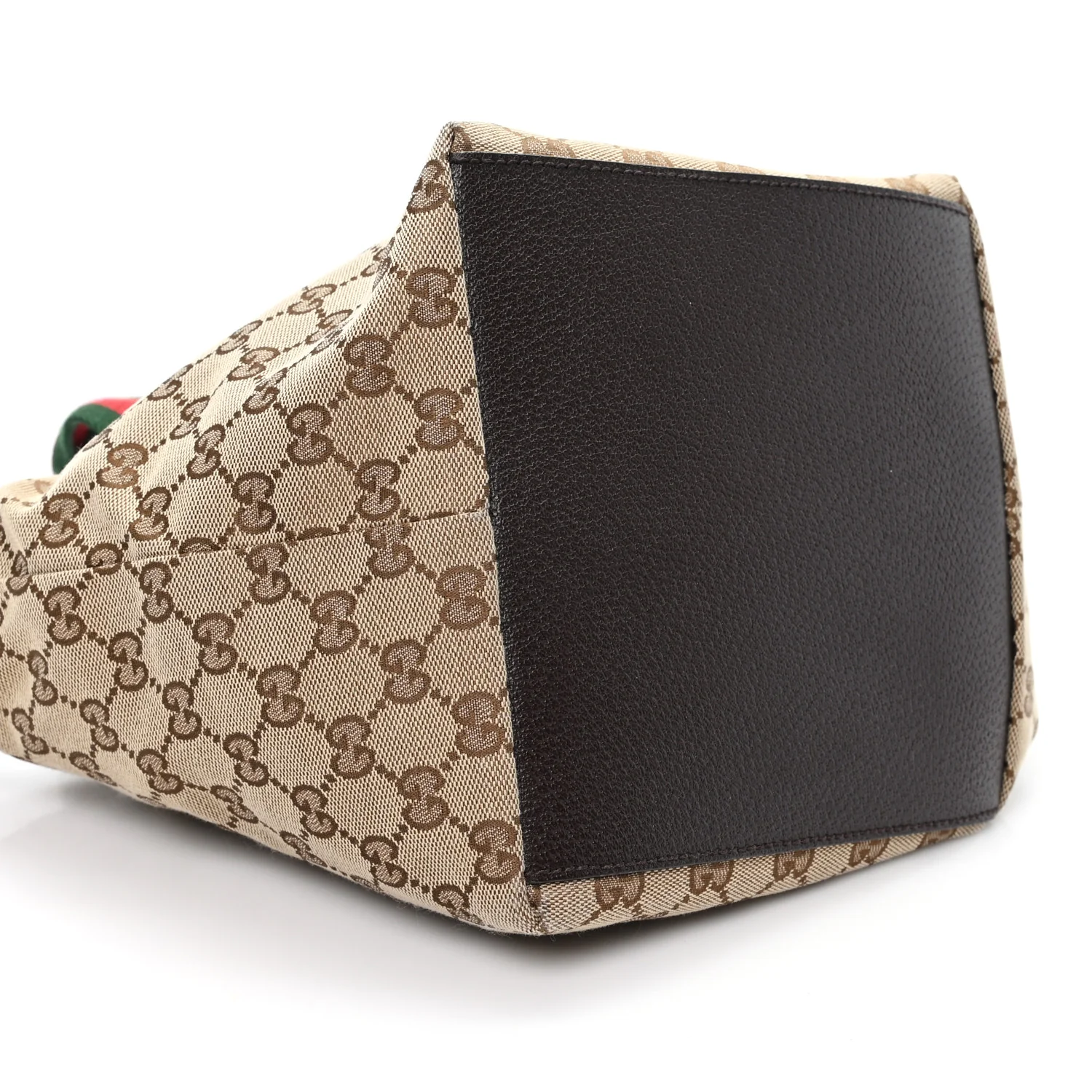 GG Monogram Medium Web Handle Bucket Tote Dark Brown - Image 9