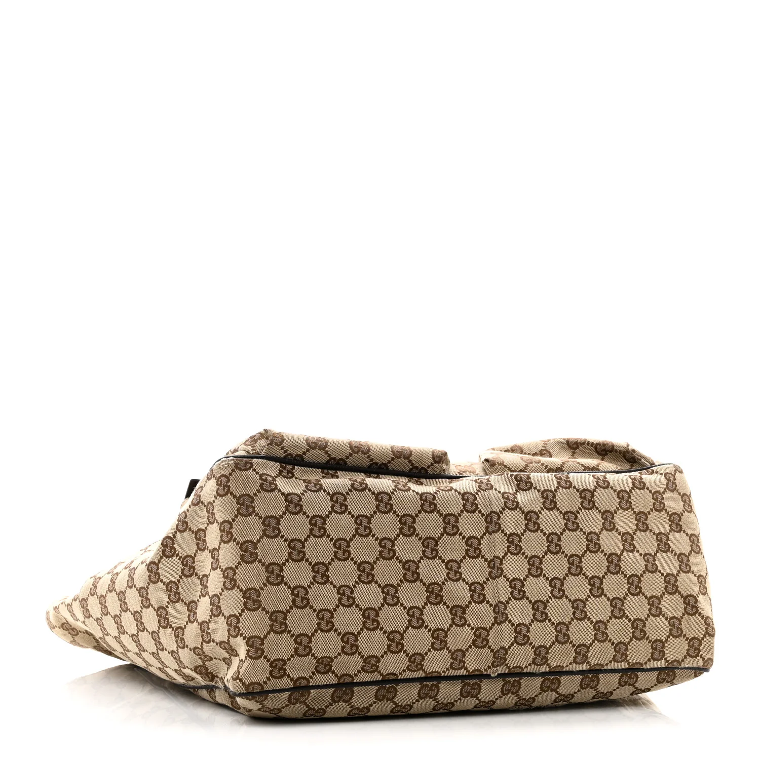 GG Monogram Medium Web Handle Double Pocket Tote Brown - Image 4