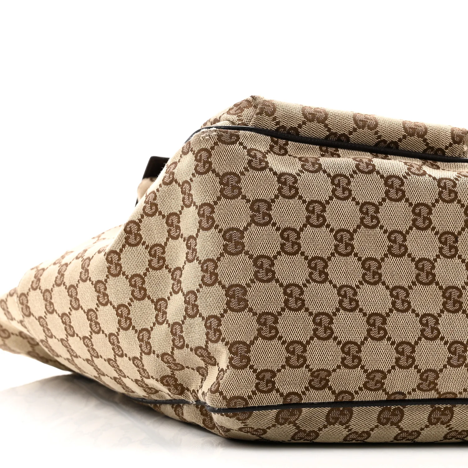GG Monogram Medium Web Handle Double Pocket Tote Brown - Image 9
