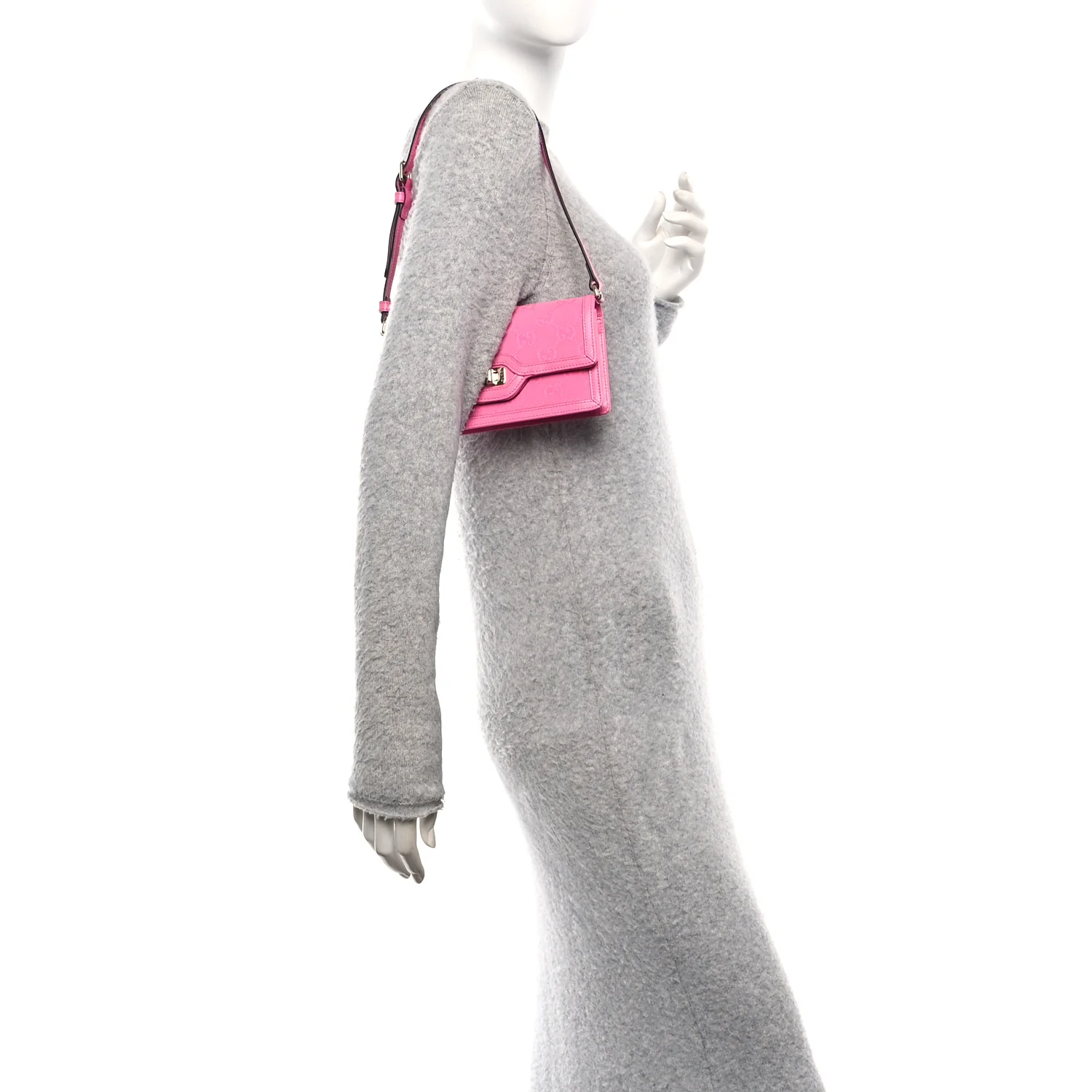 GG Monogram Scratch Lux Calfskin Mini Luce Shoulder Bag Blossom Rose Dark Blossom - Image 2