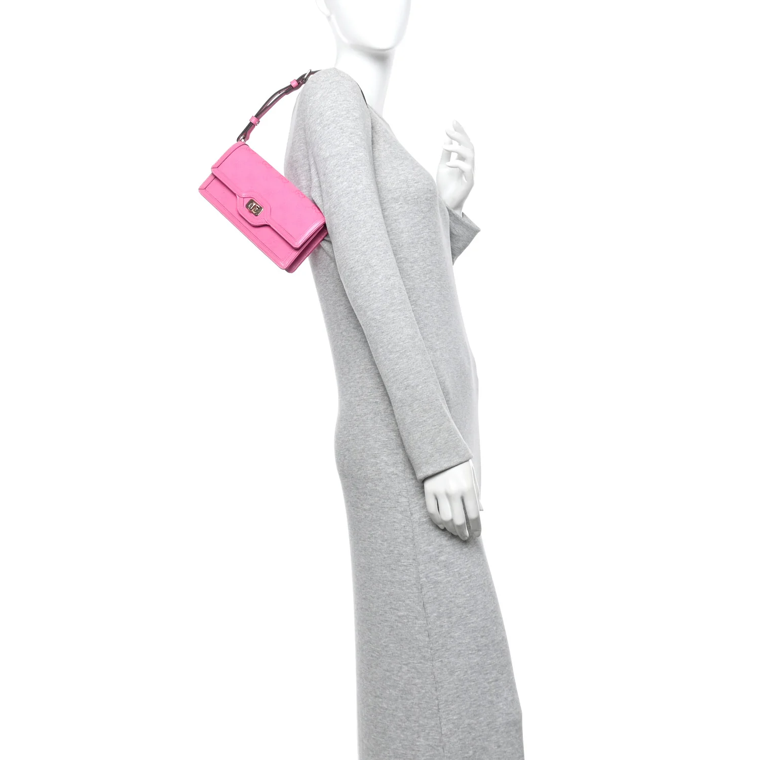 GG Monogram Scratch Lux Calfskin Mini Luce Shoulder Bag Rose Dark Blossom - Image 2