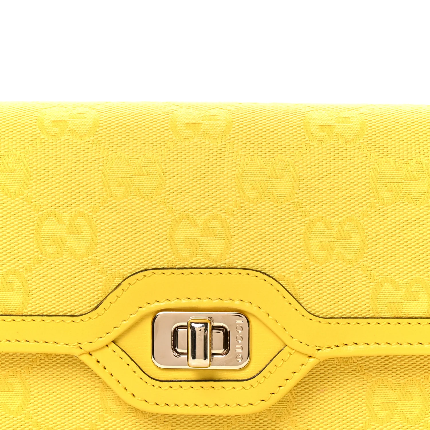 GG Monogram Scratch Lux Calfskin Mini Luce Shoulder Bag Yellow - Image 8