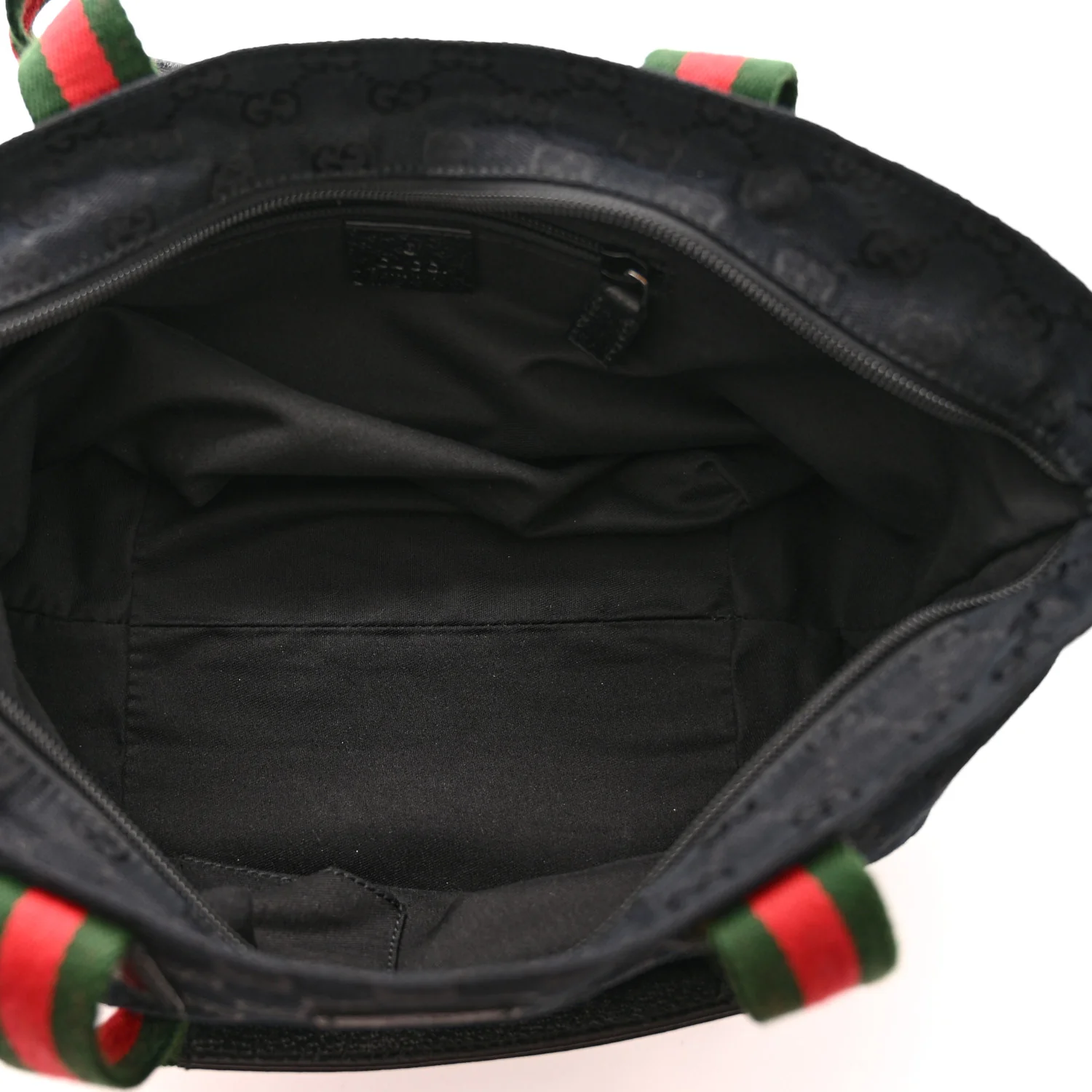 GG Monogram Small Web Handle Bucket Tote Black - Image 5