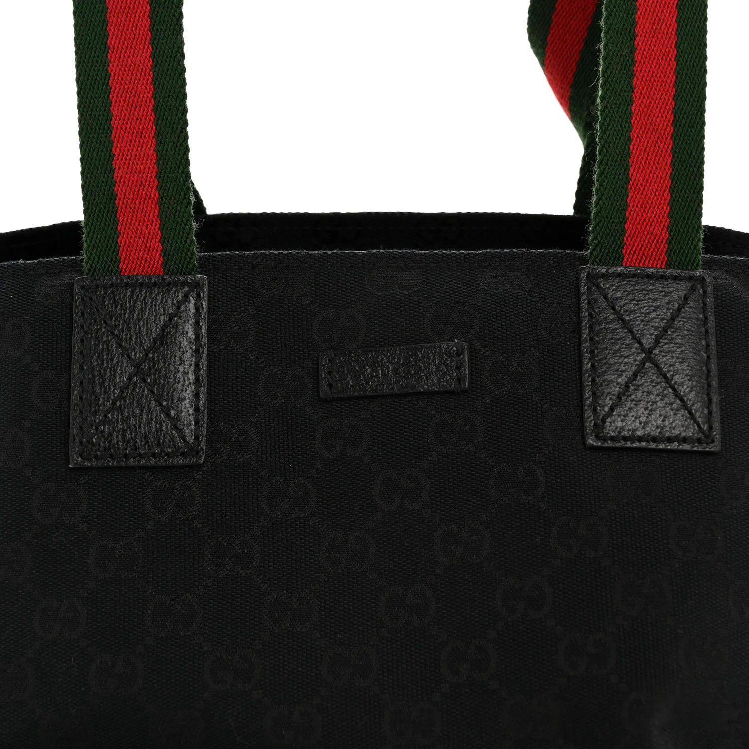 GG Monogram Small Web Handle Bucket Tote Black - Image 8