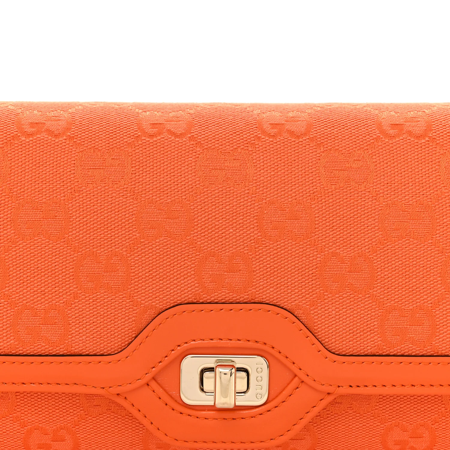 GG Monogram Textured Dollar Calfskin Small Luce Shoulder Bag Orange - Image 8