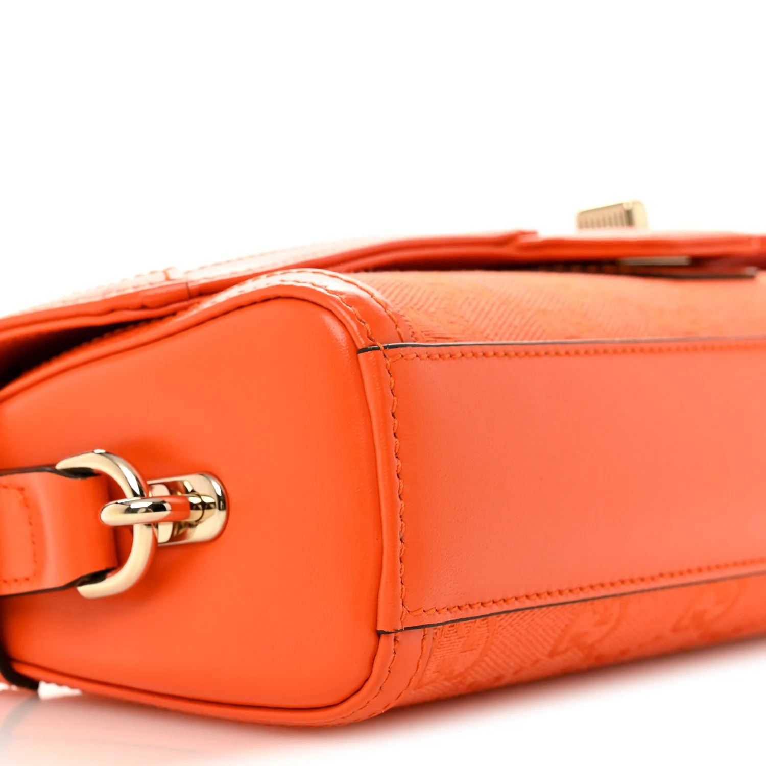 GG Monogram Textured Dollar Calfskin Small Luce Shoulder Bag Orange - Image 9