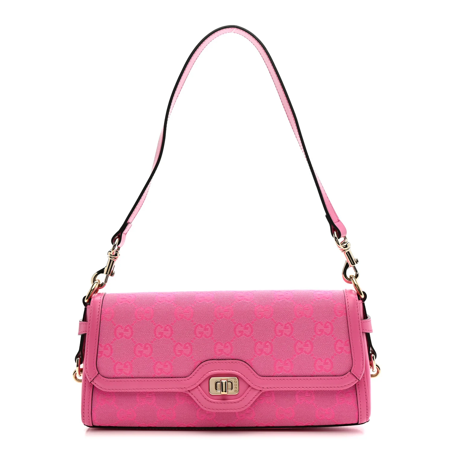 GG Monogram Textured Dollar Calfskin Small Luce Shoulder Bag Pink