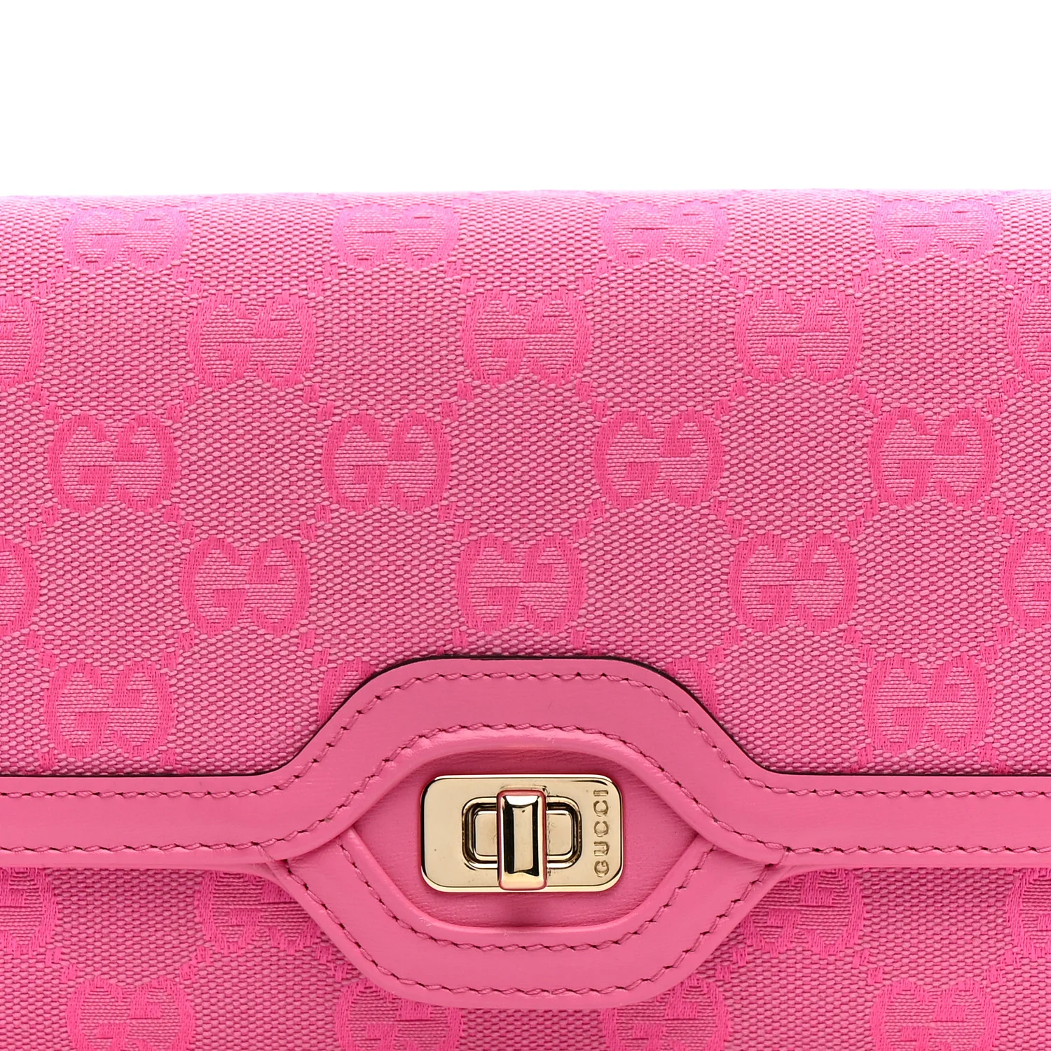 GG Monogram Textured Dollar Calfskin Small Luce Shoulder Bag Pink - Image 14