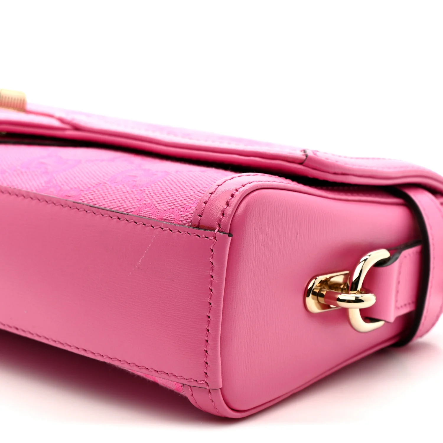 GG Monogram Textured Dollar Calfskin Small Luce Shoulder Bag Pink - Image 19