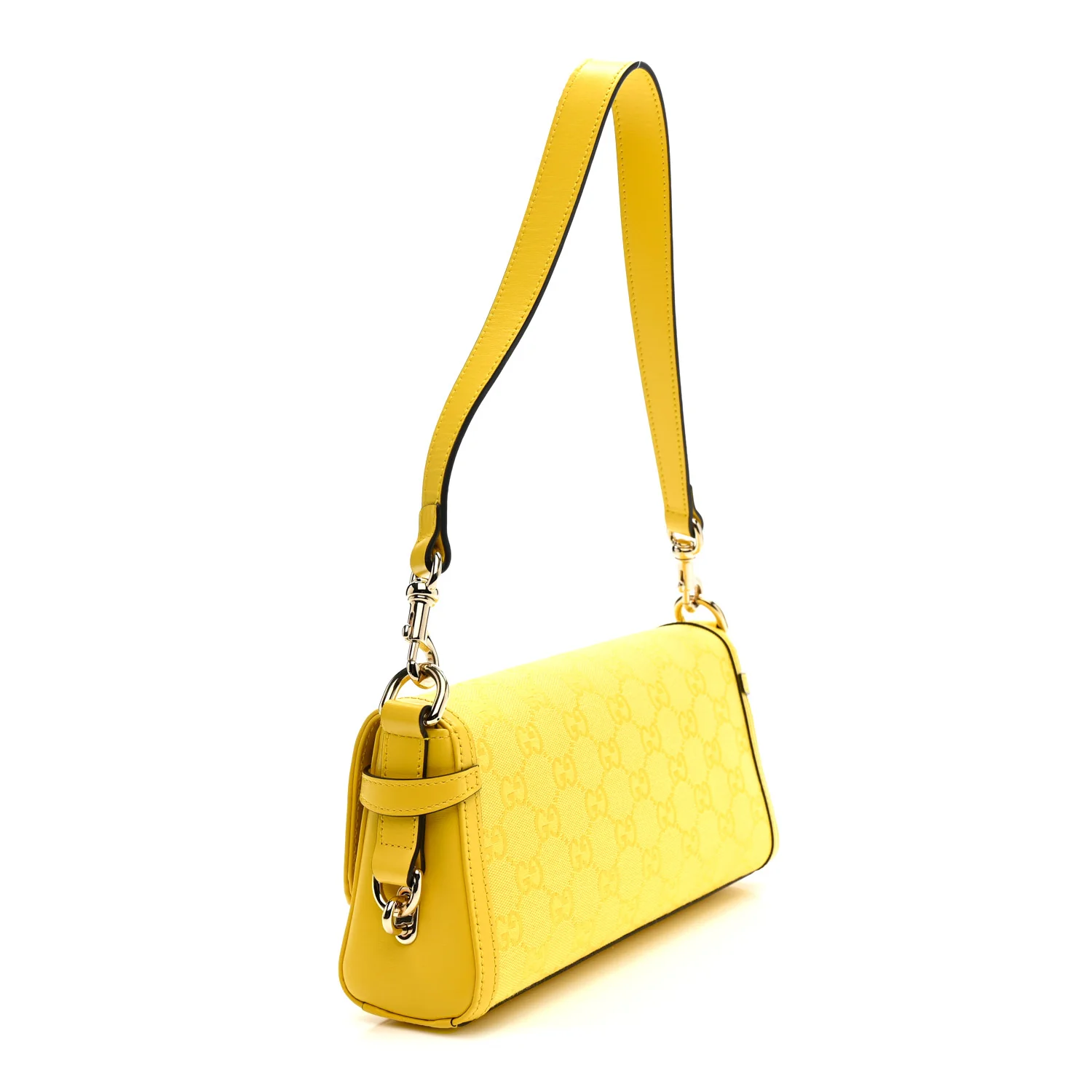 GG Monogram Textured Dollar Calfskin Small Luce Shoulder Bag Yellow - Image 5