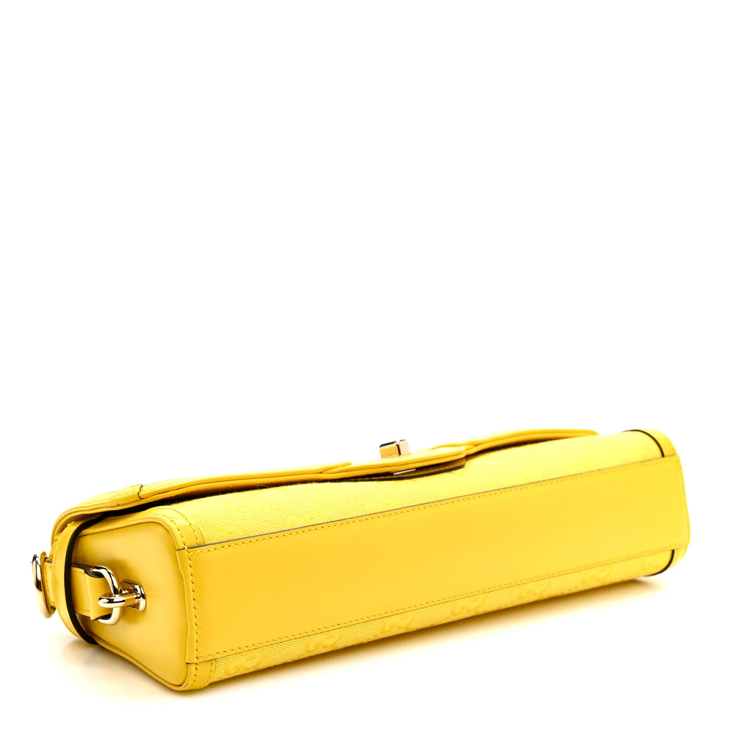 GG Monogram Textured Dollar Calfskin Small Luce Shoulder Bag Yellow - Image 7