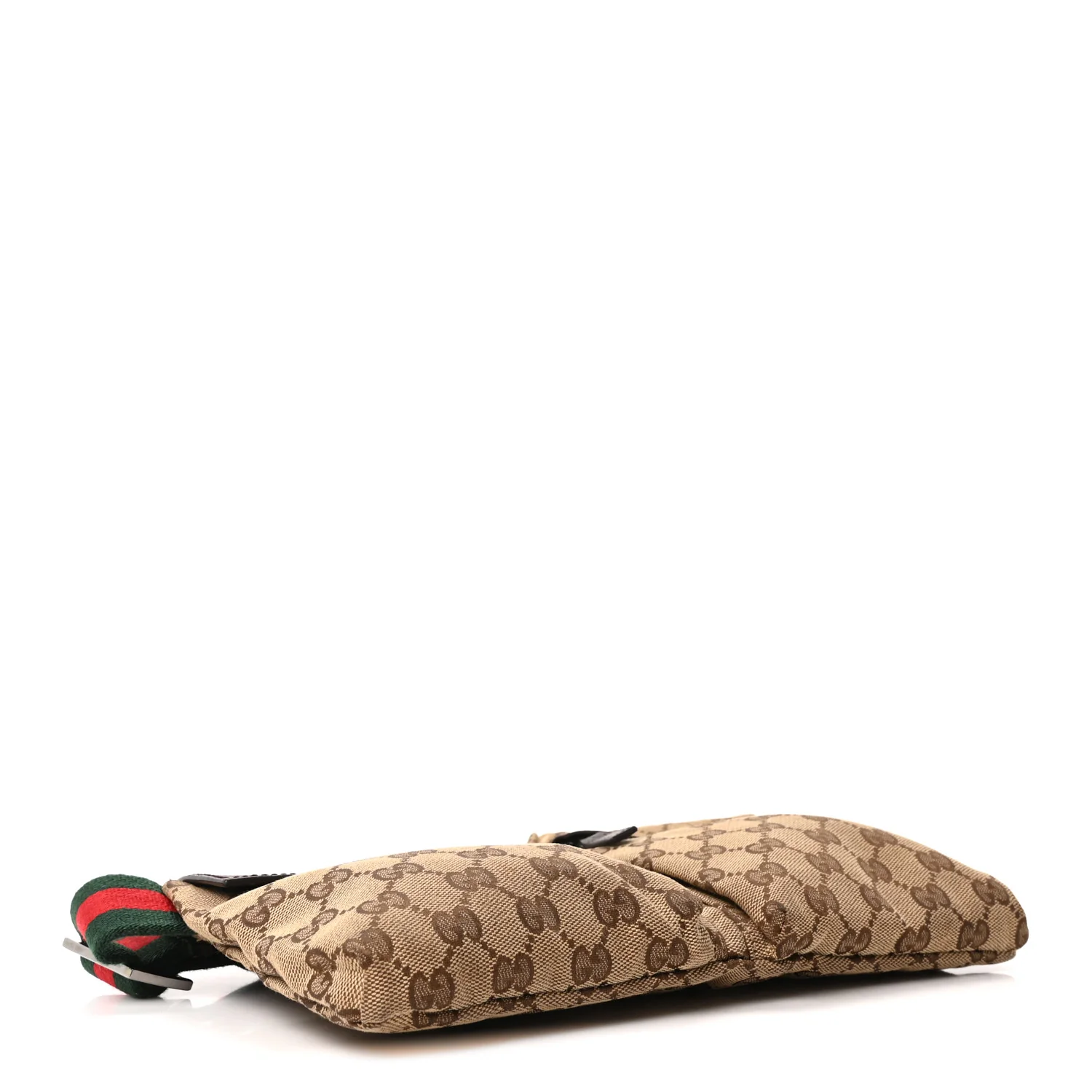 GG Monogram Web Double Pocket Belt Bag Dark Brown - Image 4