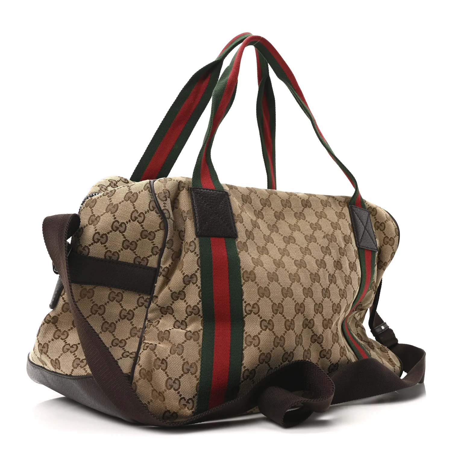 GG Monogram Web Duffle Bag Dark Brown - Image 3