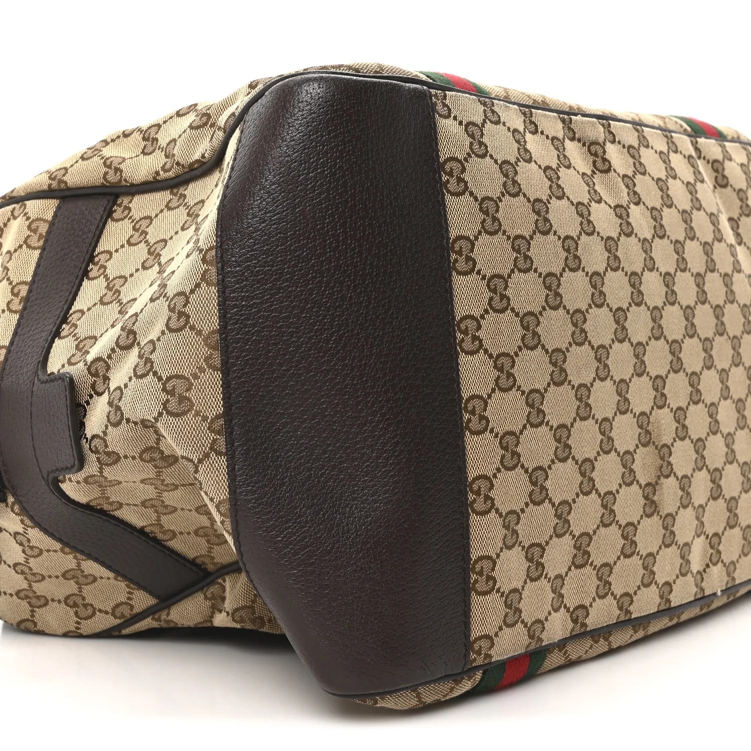 GG Monogram Web Duffle Bag Dark Brown - Image 8