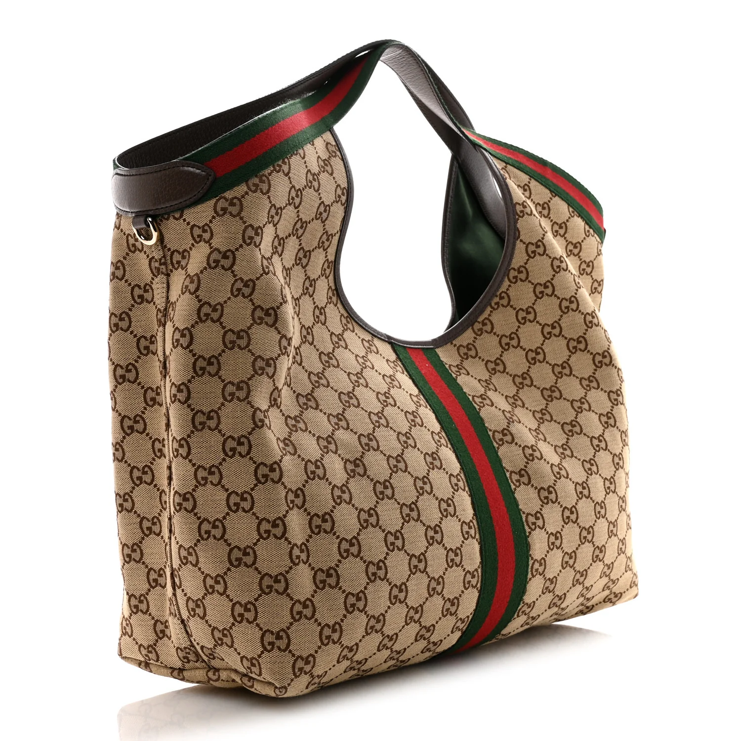 GG Monogram Web Large Giglio Tote Beige Brown - Image 4