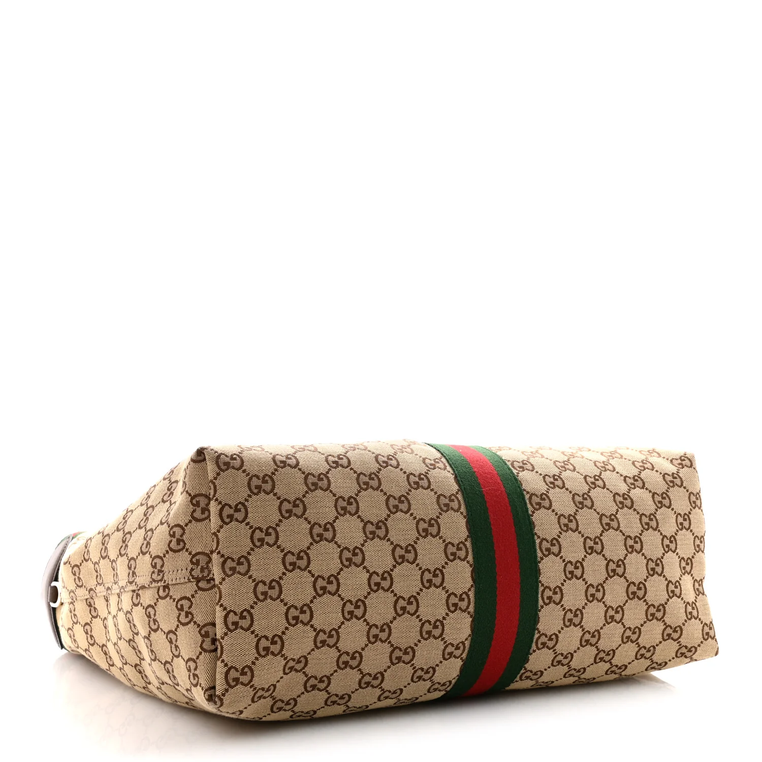 GG Monogram Web Large Giglio Tote Beige Brown - Image 5