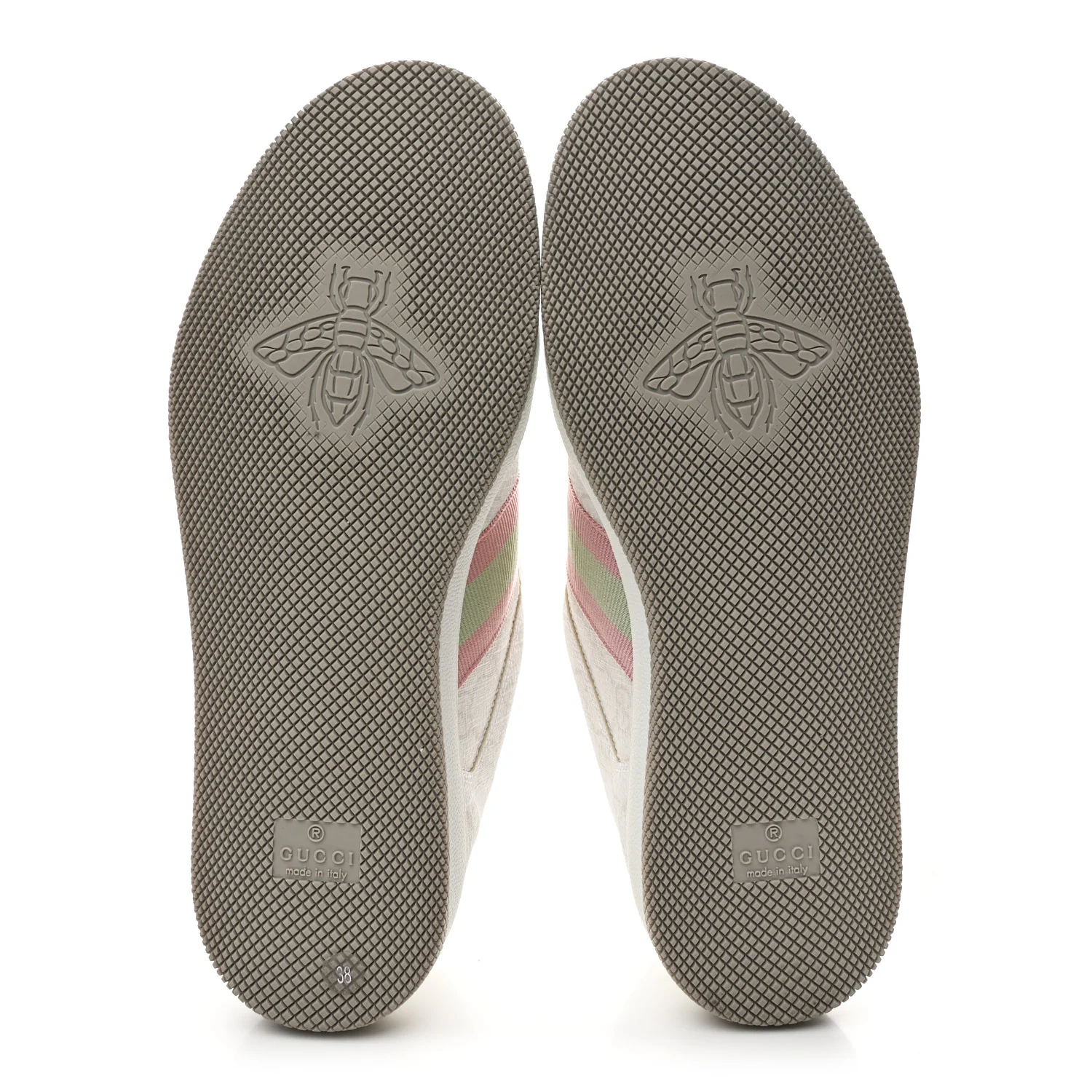 GG Monogram Web Screener Sneakers 38 White Grey Pink - Image 6