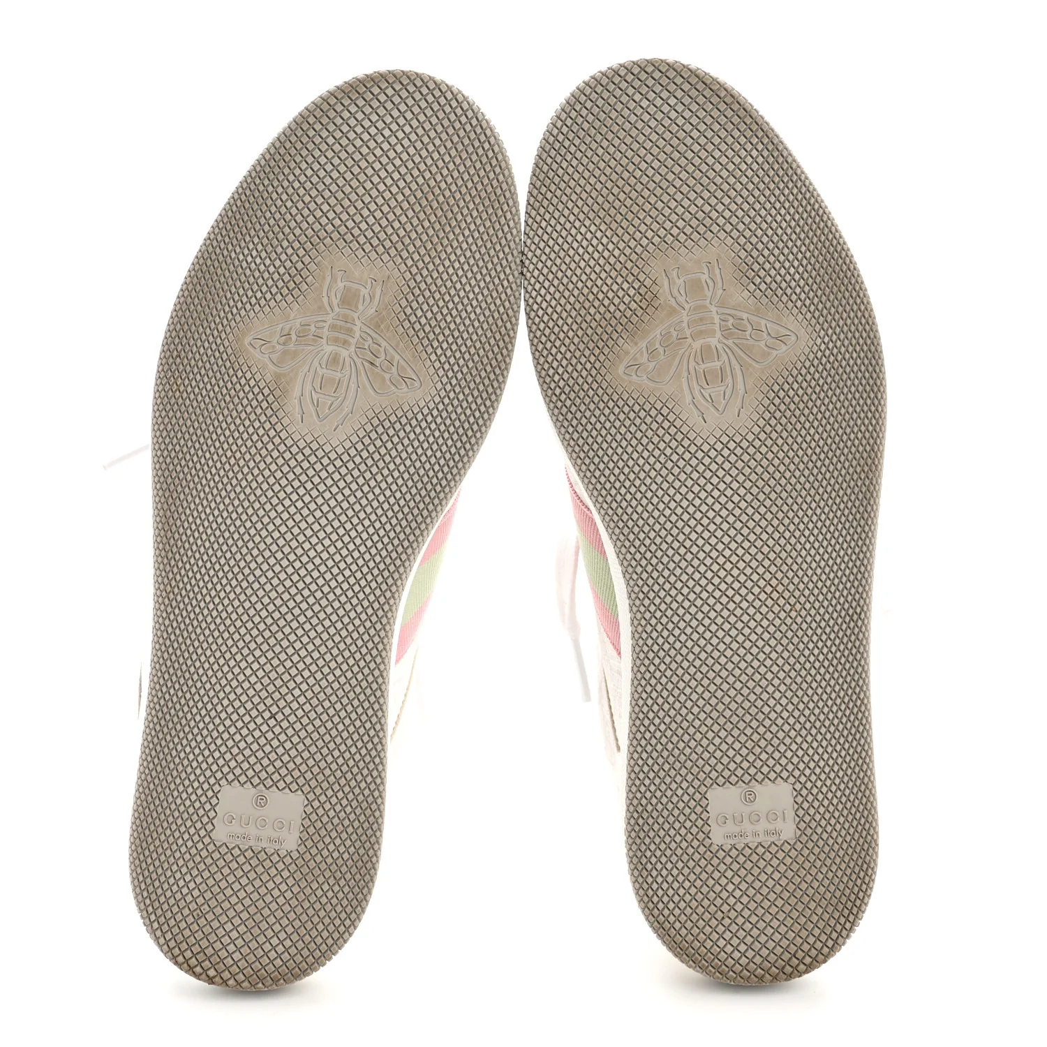 GG Monogram Web Screener Sneakers 38 White Grey Pink - Image 6