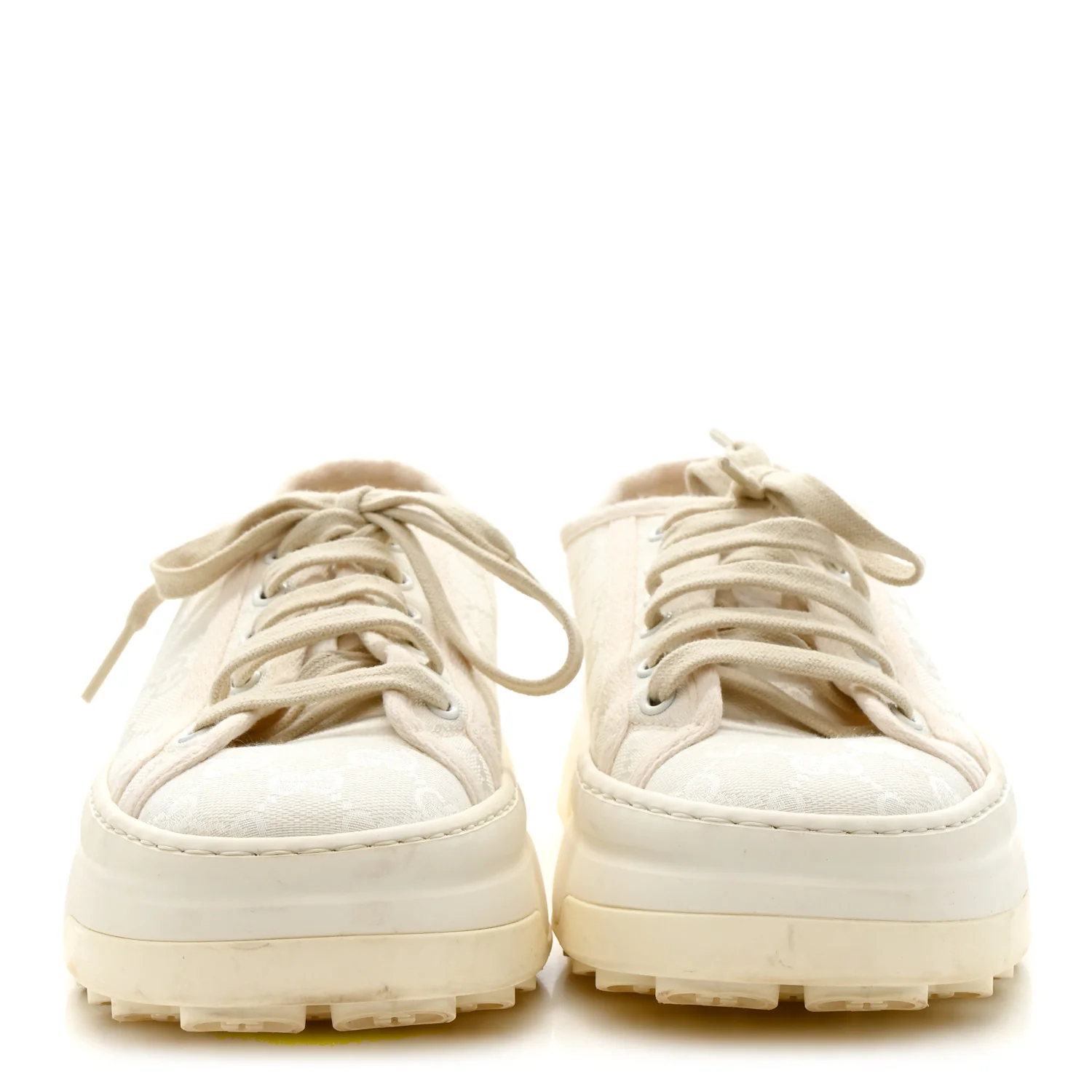 GG Monogram Womens 1977 Tennis Platform 52mm Sneakers 39.5 Great White Mystic White - Image 2