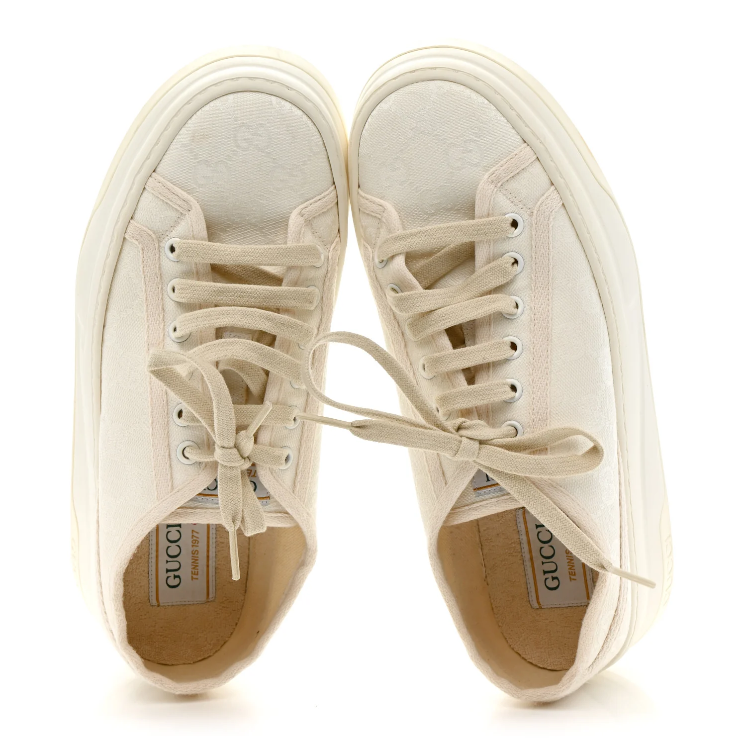 GG Monogram Womens 1977 Tennis Platform 52mm Sneakers 39.5 Great White Mystic White - Image 5