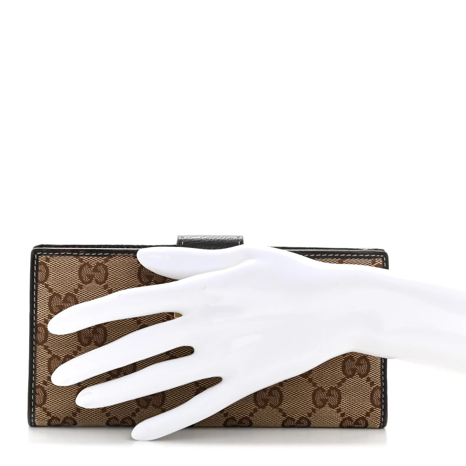 GG Plus Monogram Icon Bar Continental Flap Wallet Dark Brown - Image 2