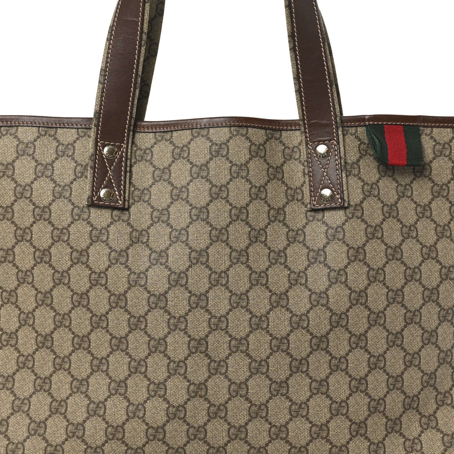 GG Plus Monogram Medium Signature Web Loop Tote Brown - Image 8
