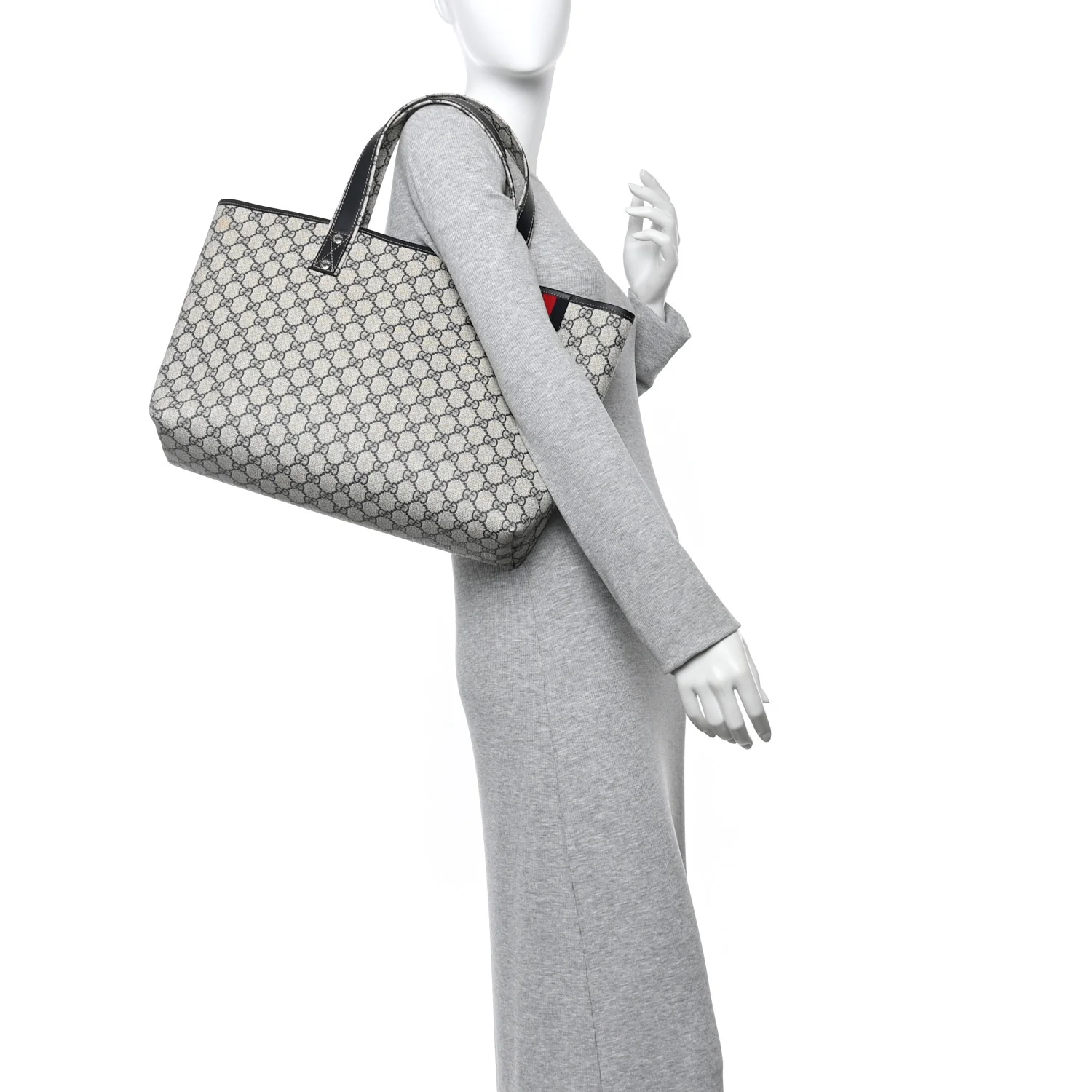 GG Plus Monogram Medium Signature Web Loop Tote Navy - Image 2
