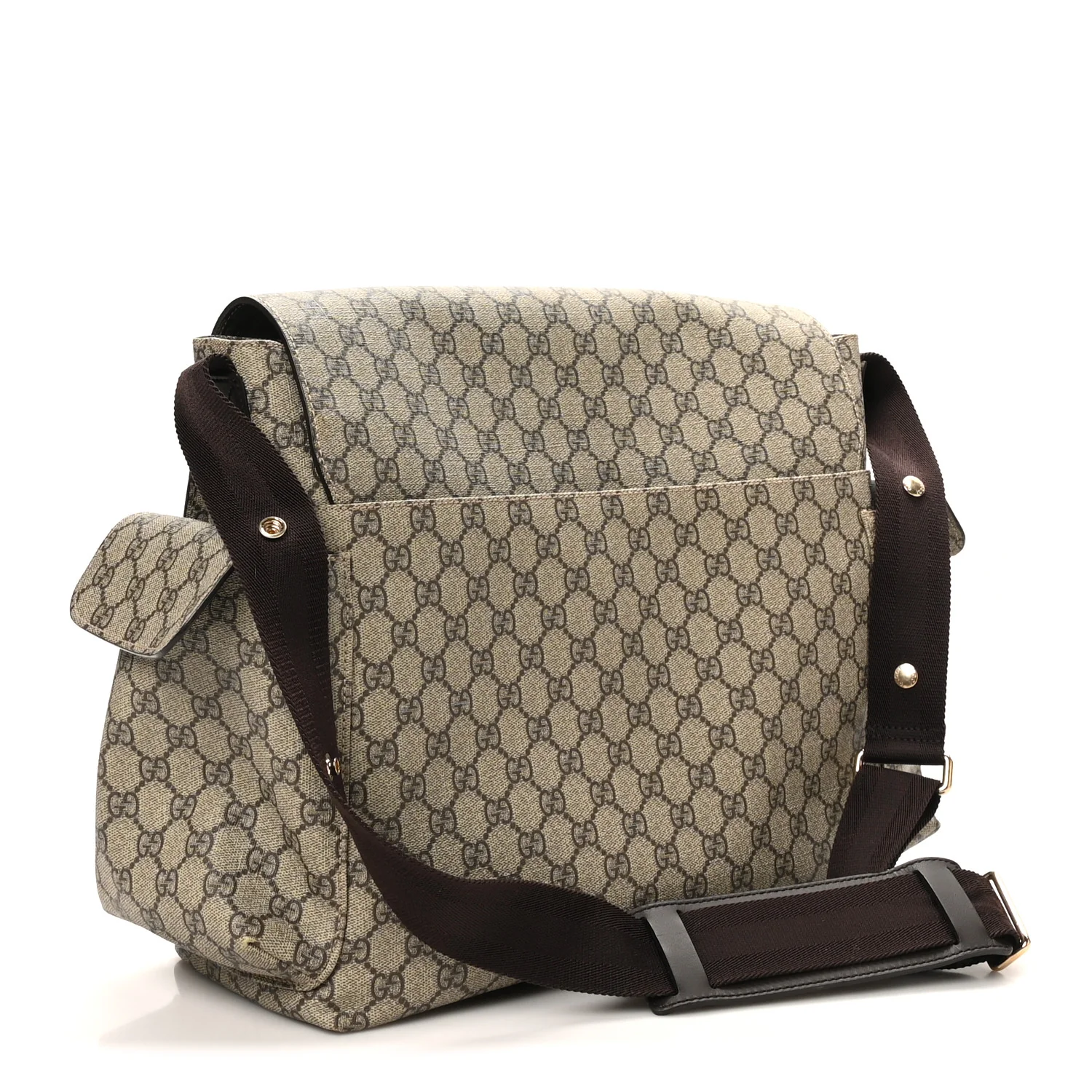 GG Plus Monogram Messenger Diaper Bag Dark Brown - Image 2